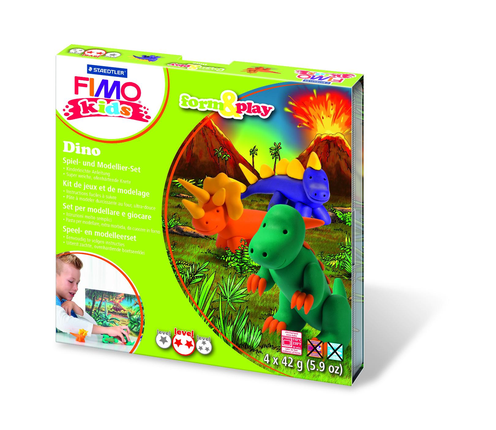 STAEDTLER FIMO KIDS FORM&PLAY,DINO 4 x 42 g