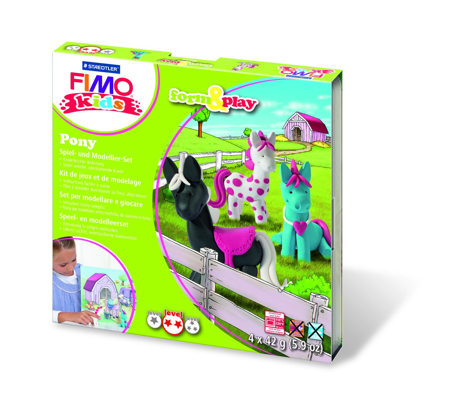 STAEDTLER FIMO KIDS FORM&PLAY,PONY  4 x 42 g