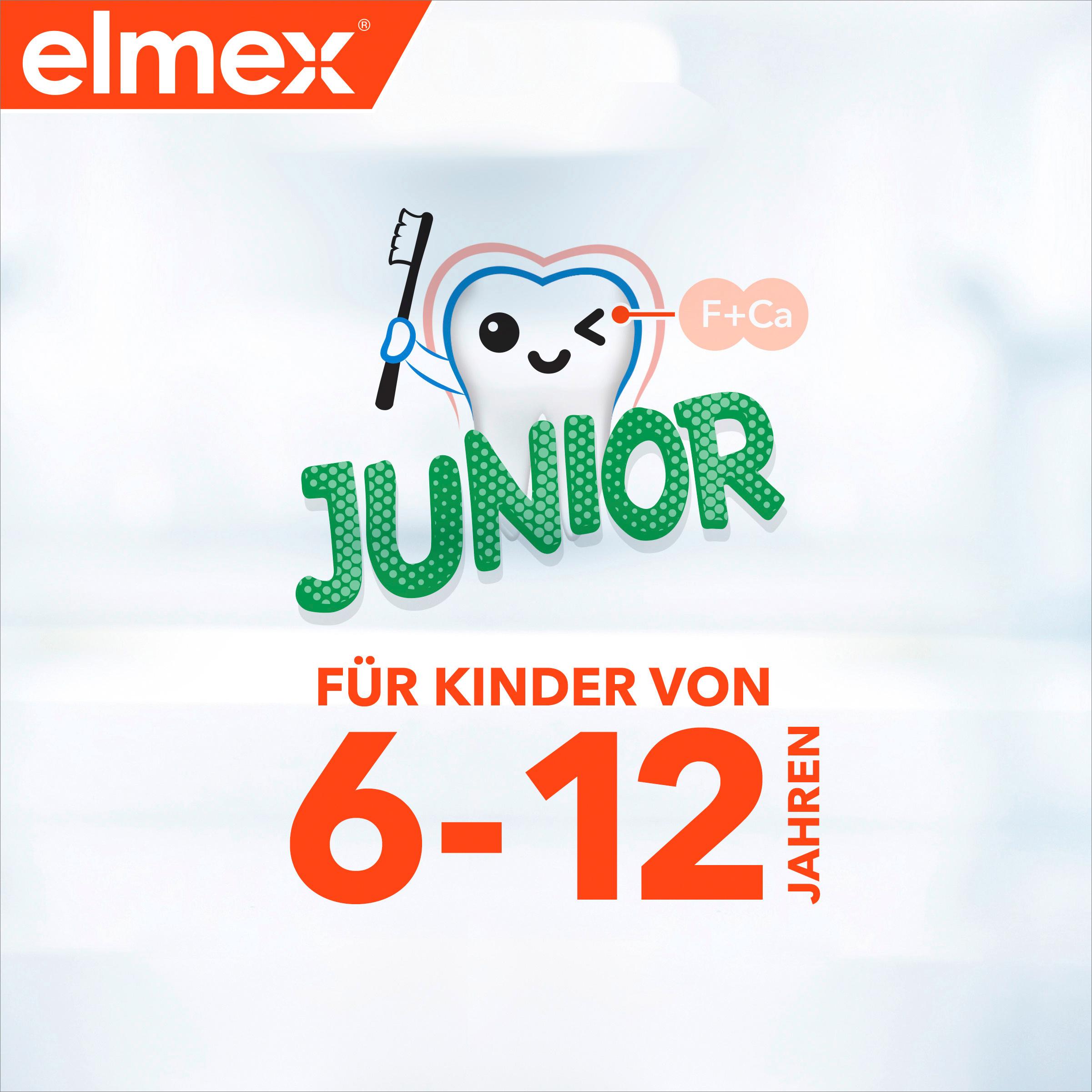 Produktbild elmex Zahnpasta Junior 6-12 Jahre – Hochwirksamer Kariesschutz – stärkt die neuen, bleibenden Zähne 2 von 9