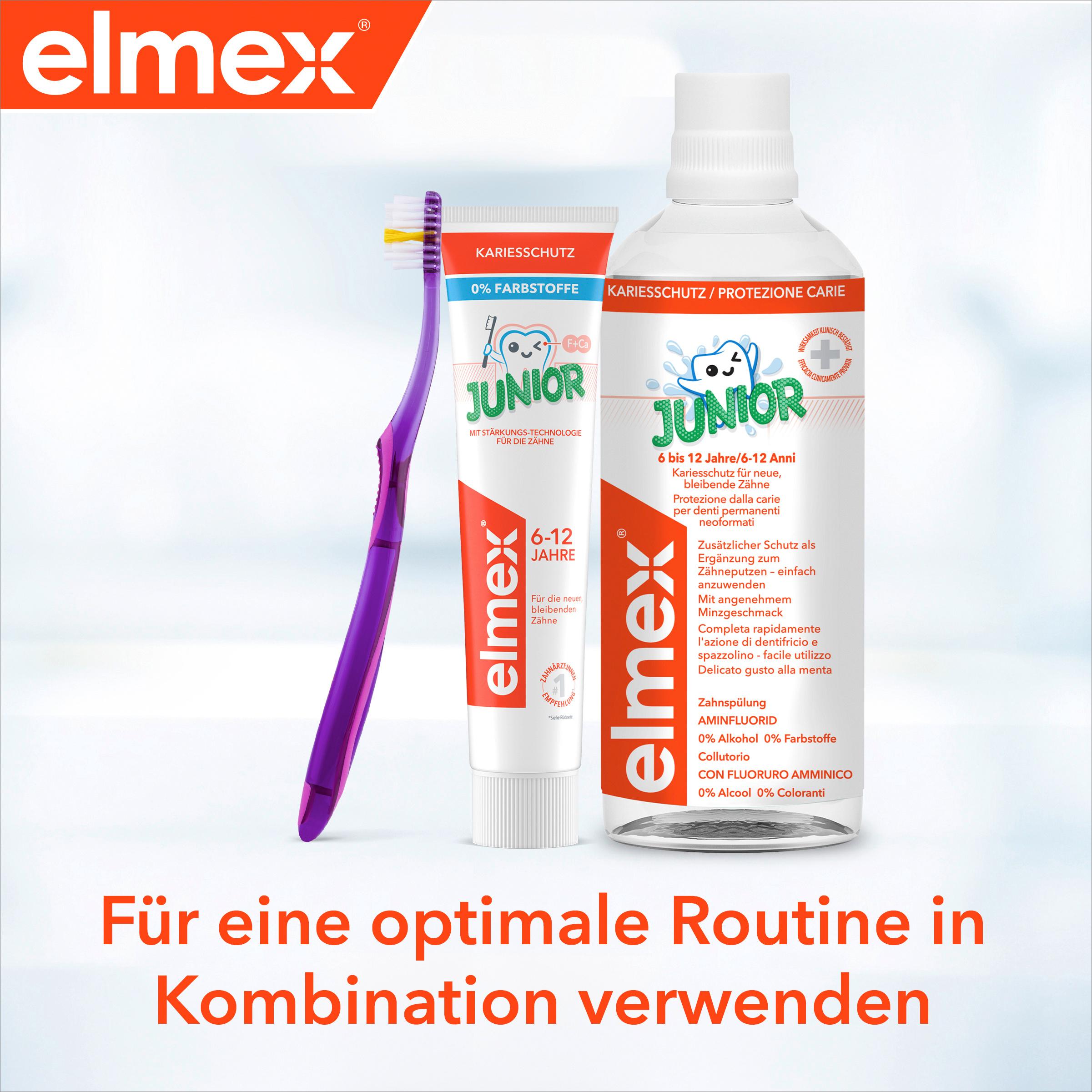 Produktbild elmex Zahnpasta Junior 6-12 Jahre – Hochwirksamer Kariesschutz – stärkt die neuen, bleibenden Zähne 5 von 9