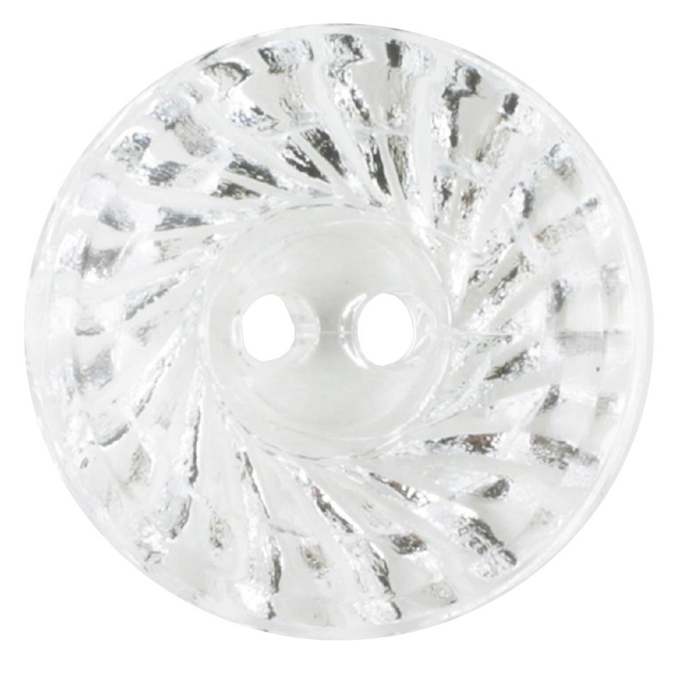 Dill 2-loch-Plexiglasknopf rund transparent Ø 14mm 6er Pack