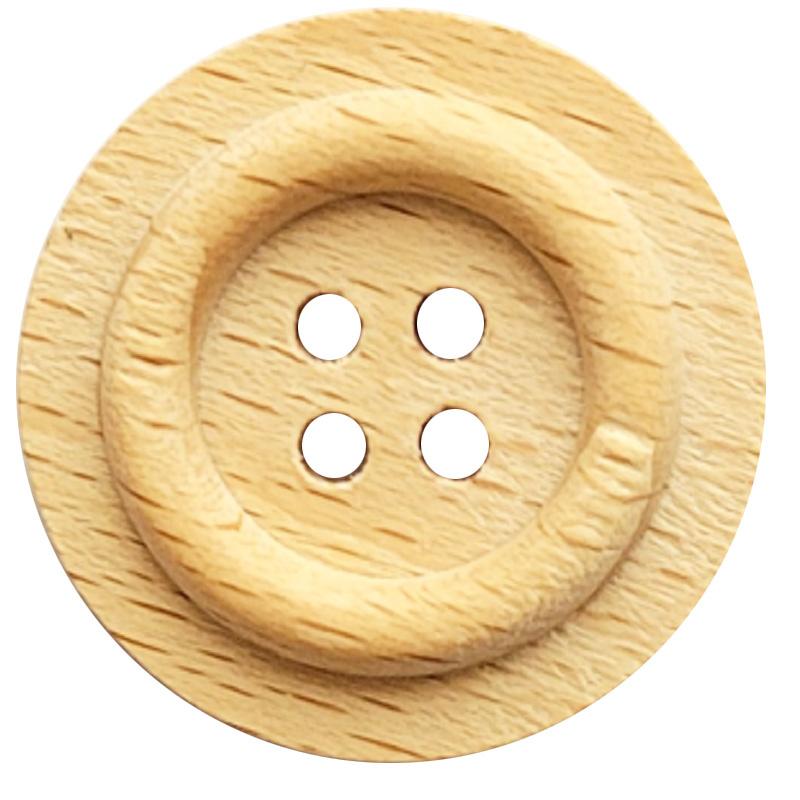 Dill 4-loch-Holzknopf rund Ø 25mm 3er Pack