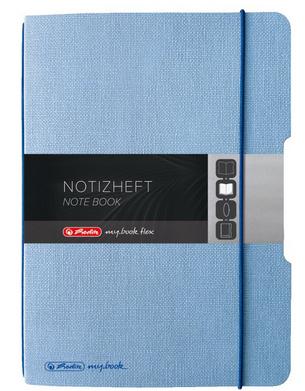 herlitz my.book flex Notizbuch Leinen A6 40 Blatt punktiert hellblau