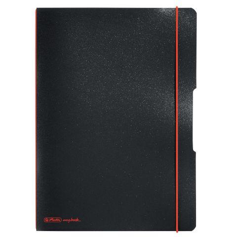 herlitz my.book flex Notizheft PP A4 schwarz liniert/kariert