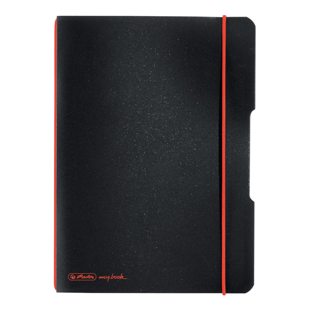 herlitz my.book flex Notizheft PP A5 schwarz kariert