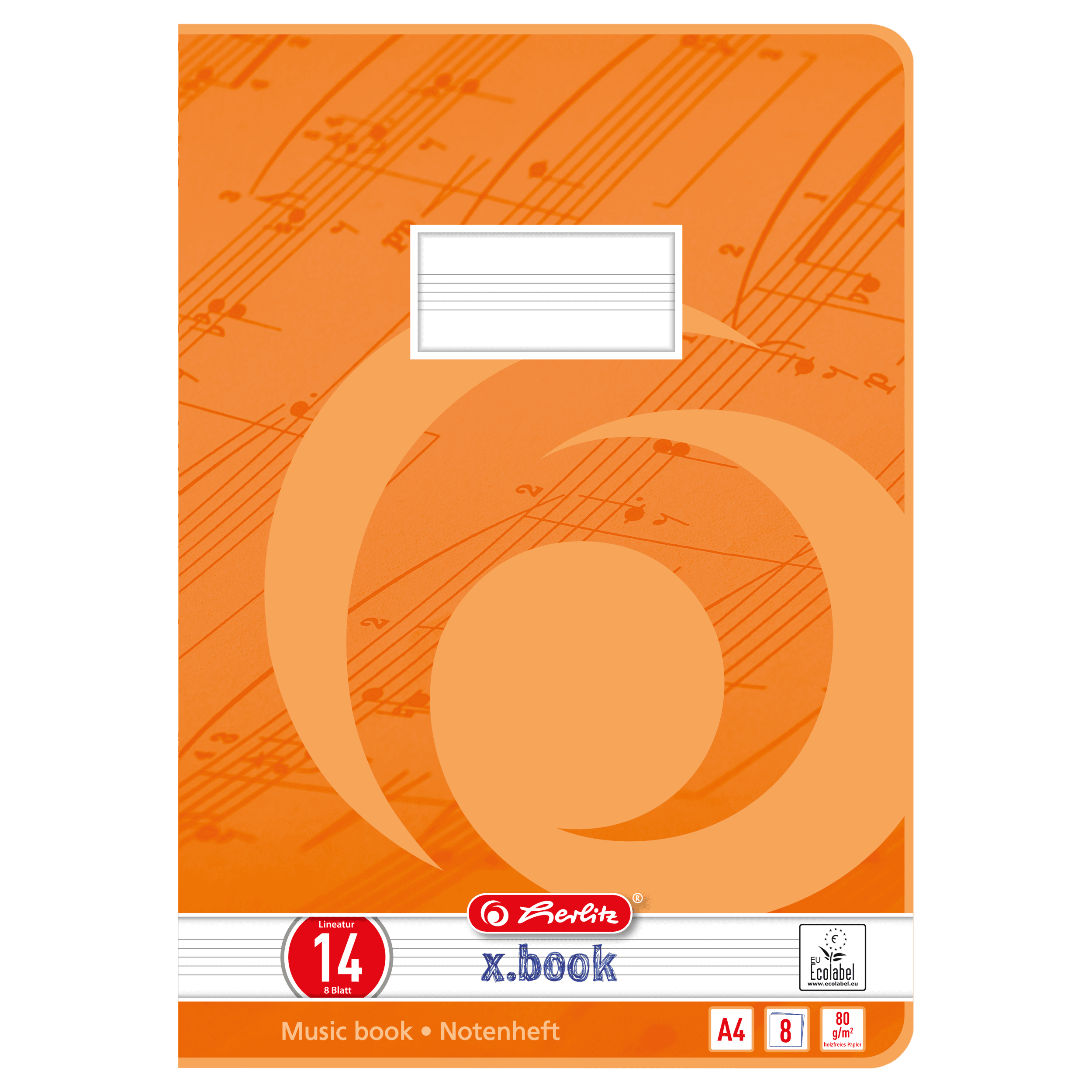 herlitz Notenheft A4 8 Blatt Lineatur 14  1 Motiv