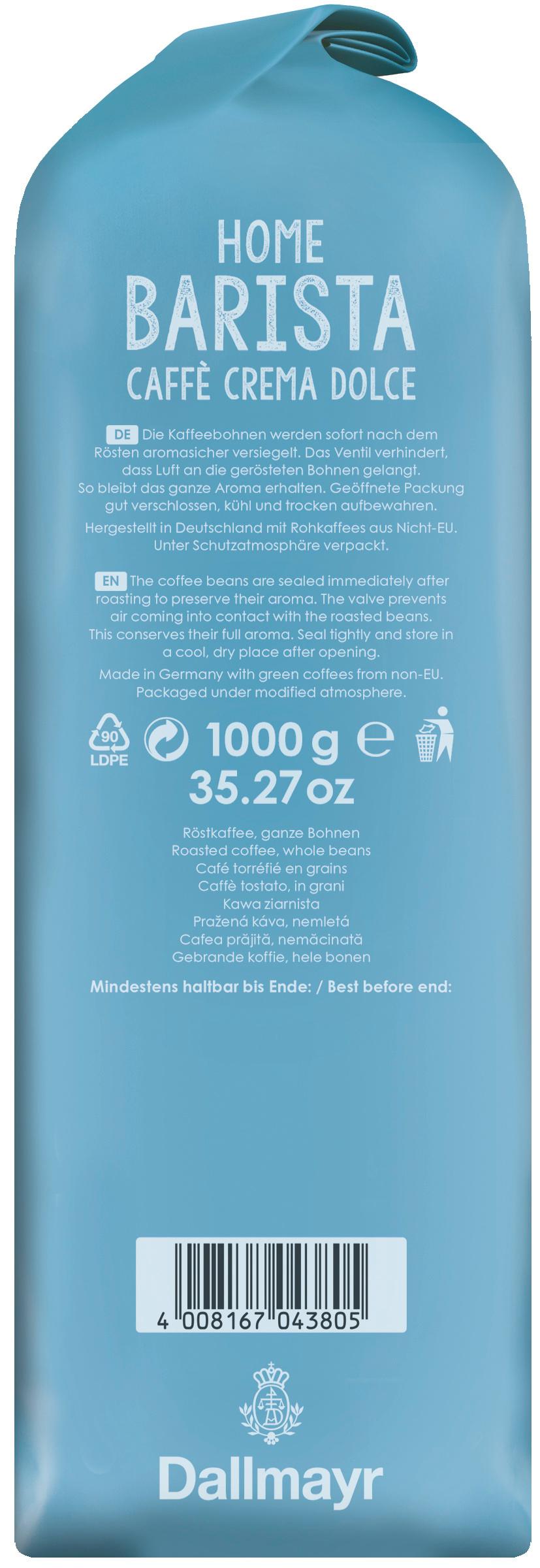 Produktbild Dallmayr Home Barista Caffee Crema Dolce Ganze Bohnen 2 von 2