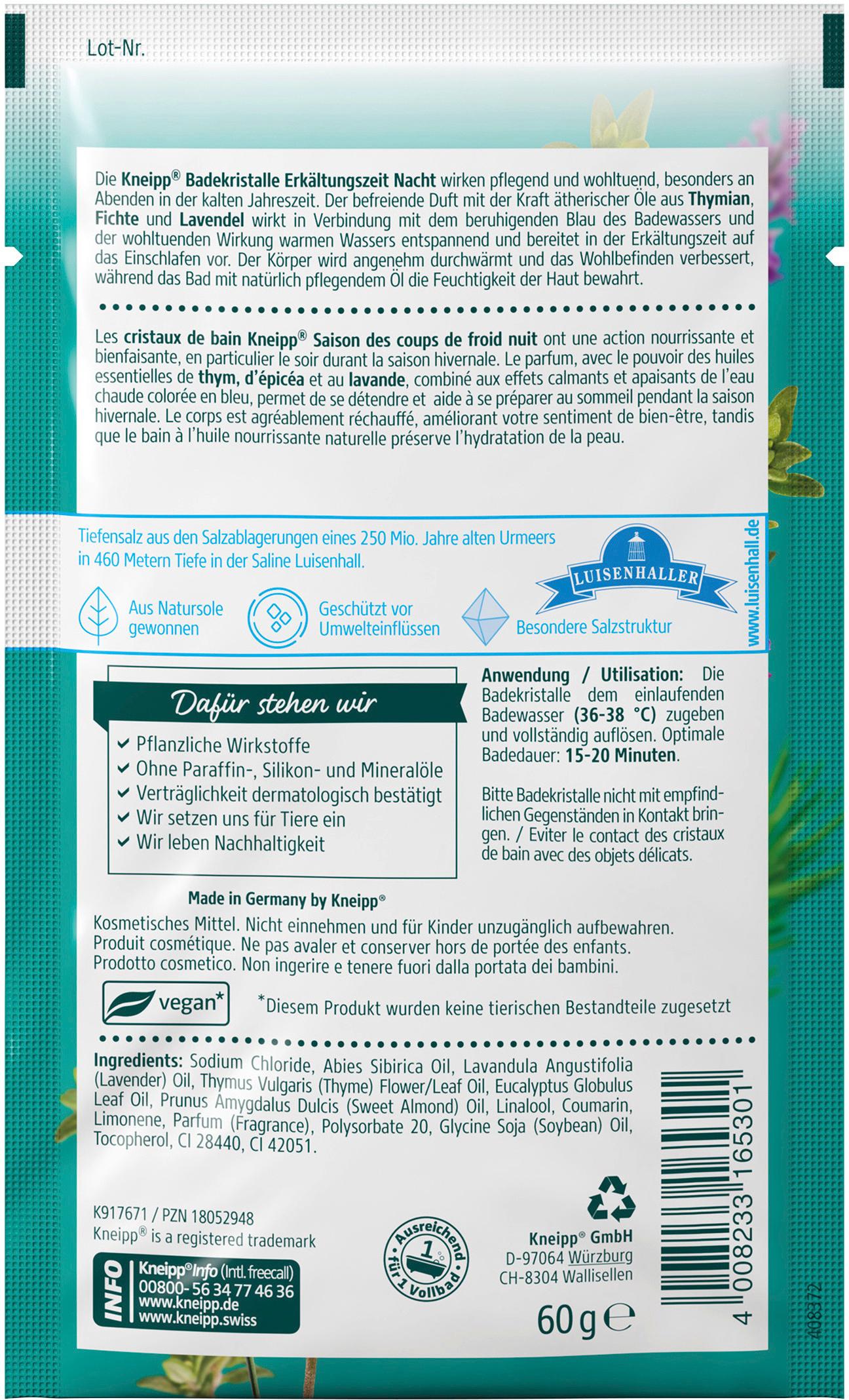 Produktbild Kneipp Badekristalle Erkältungszeit Nacht 2 von 2