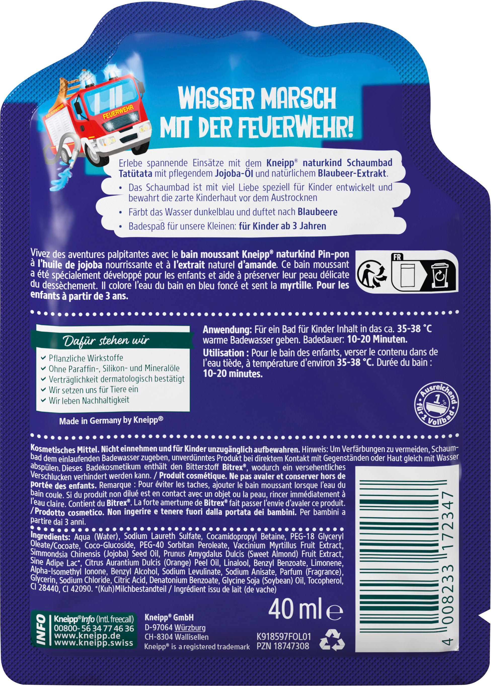 Produktbild Kneipp naturkind Tatütata Schaumbad 2 von 4