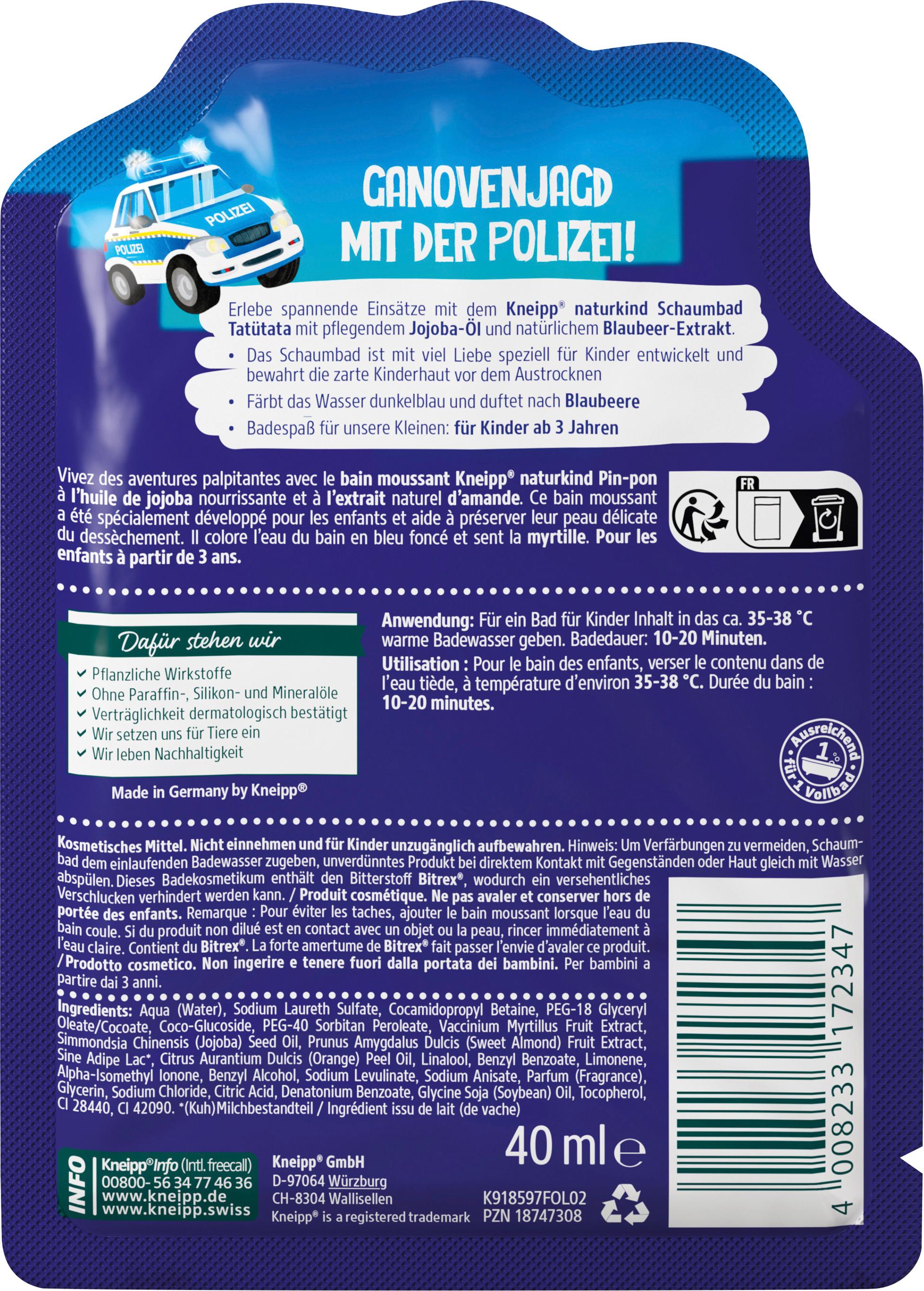 Produktbild Kneipp naturkind Tatütata Schaumbad 4 von 4