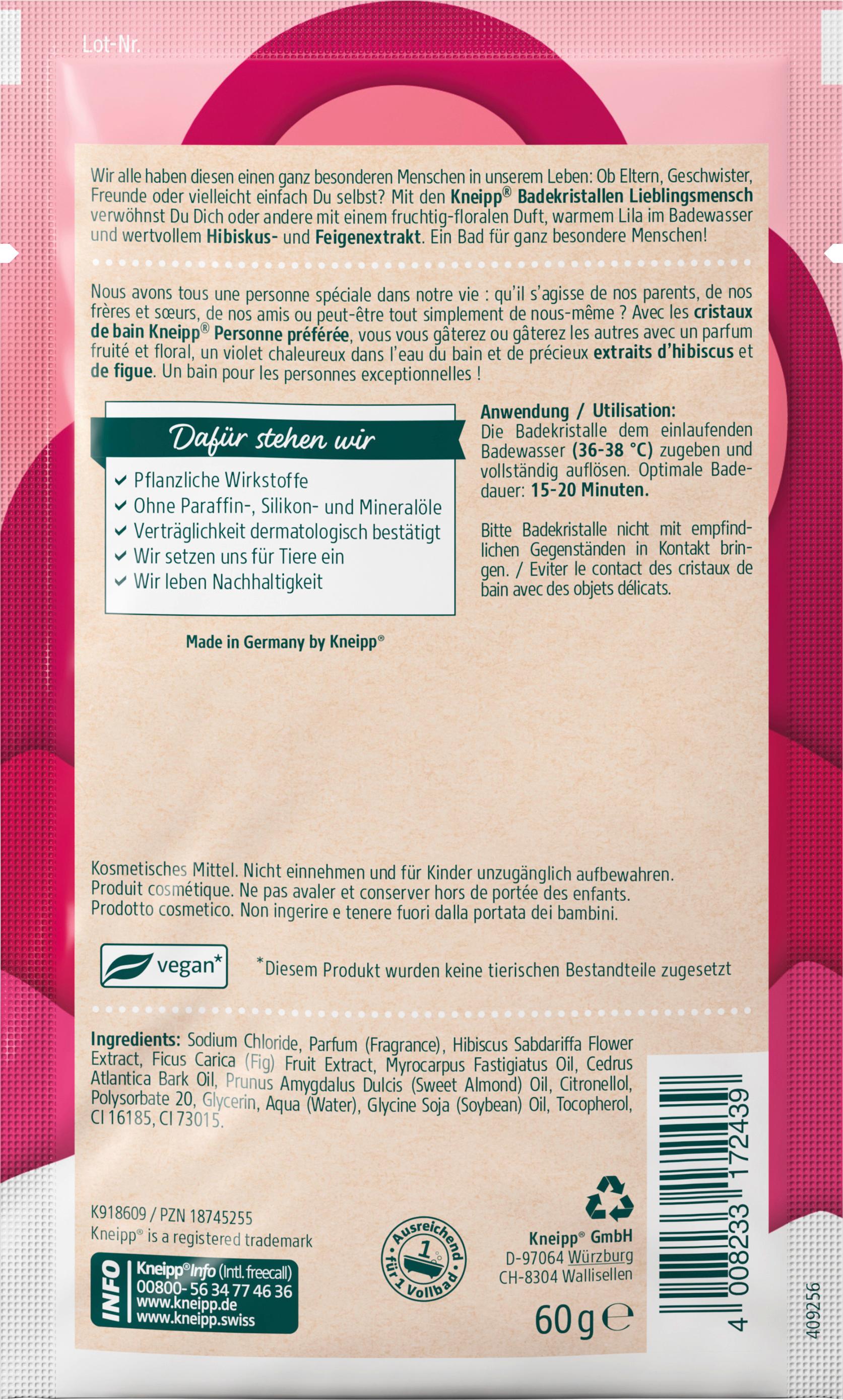 Produktbild Kneipp Lieblingsmensch Hibiskus-Feige Badekristalle 2 von 2