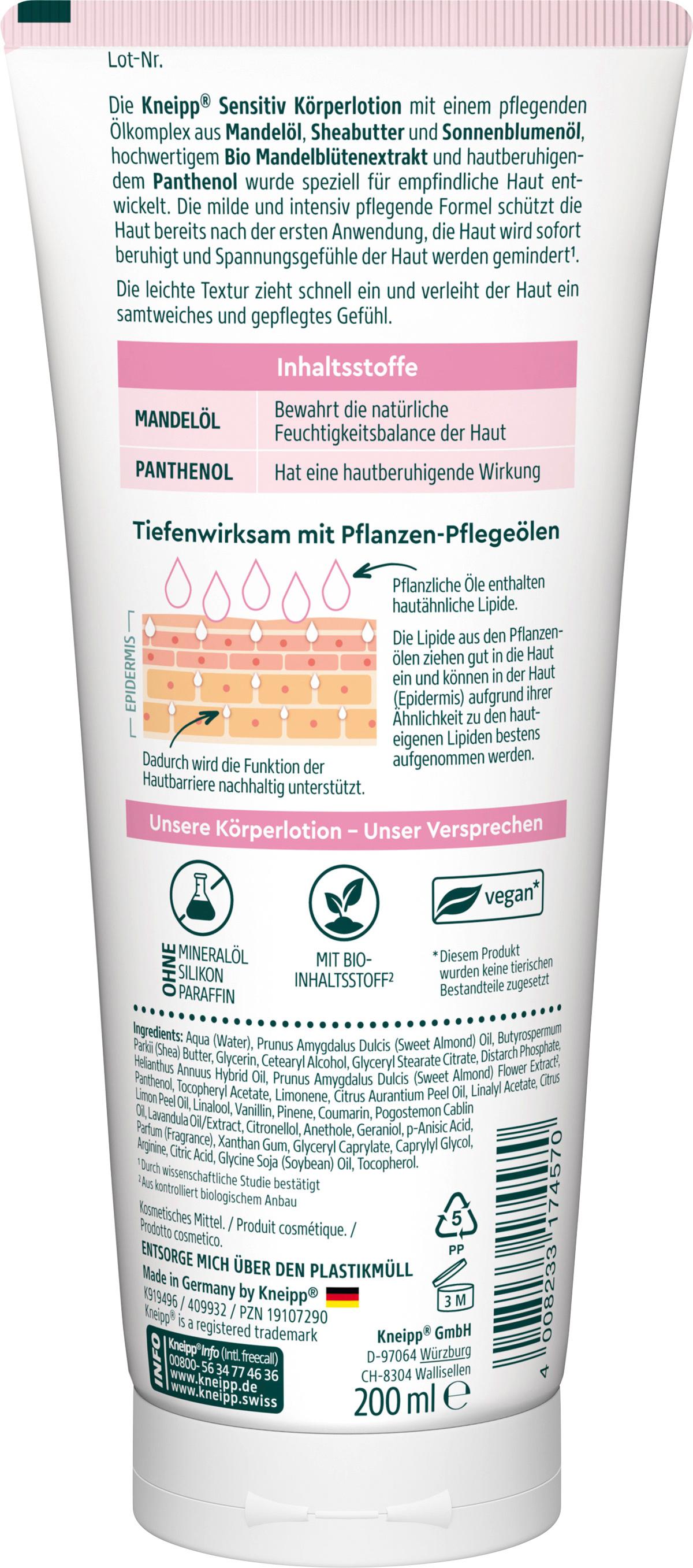 Produktbild Kneipp Sensitiv Körperlotion Bio Mandelblüten 2 von 2