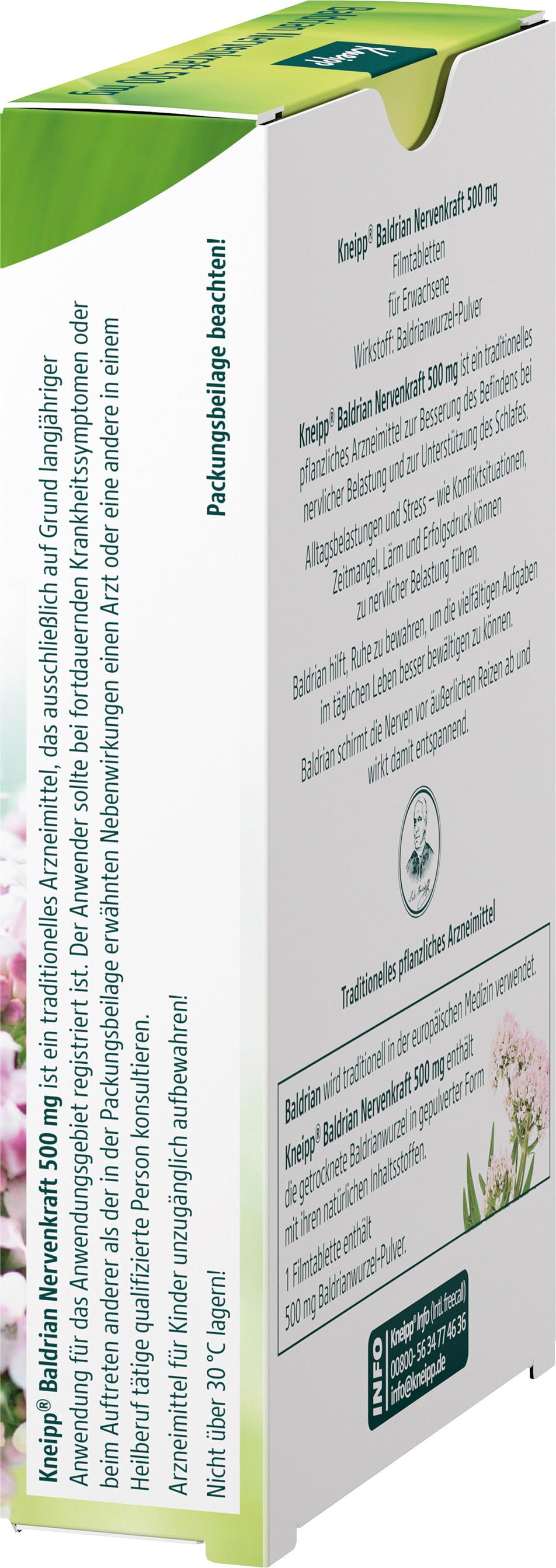 Produktbild Kneipp Baldrian Nervenkraft 500mg 4 von 4