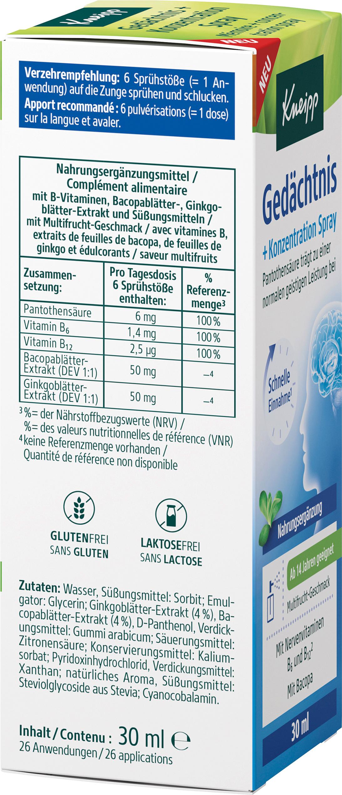 Produktbild Kneipp Gedächtnis + Konzentration Spray 4 von 4