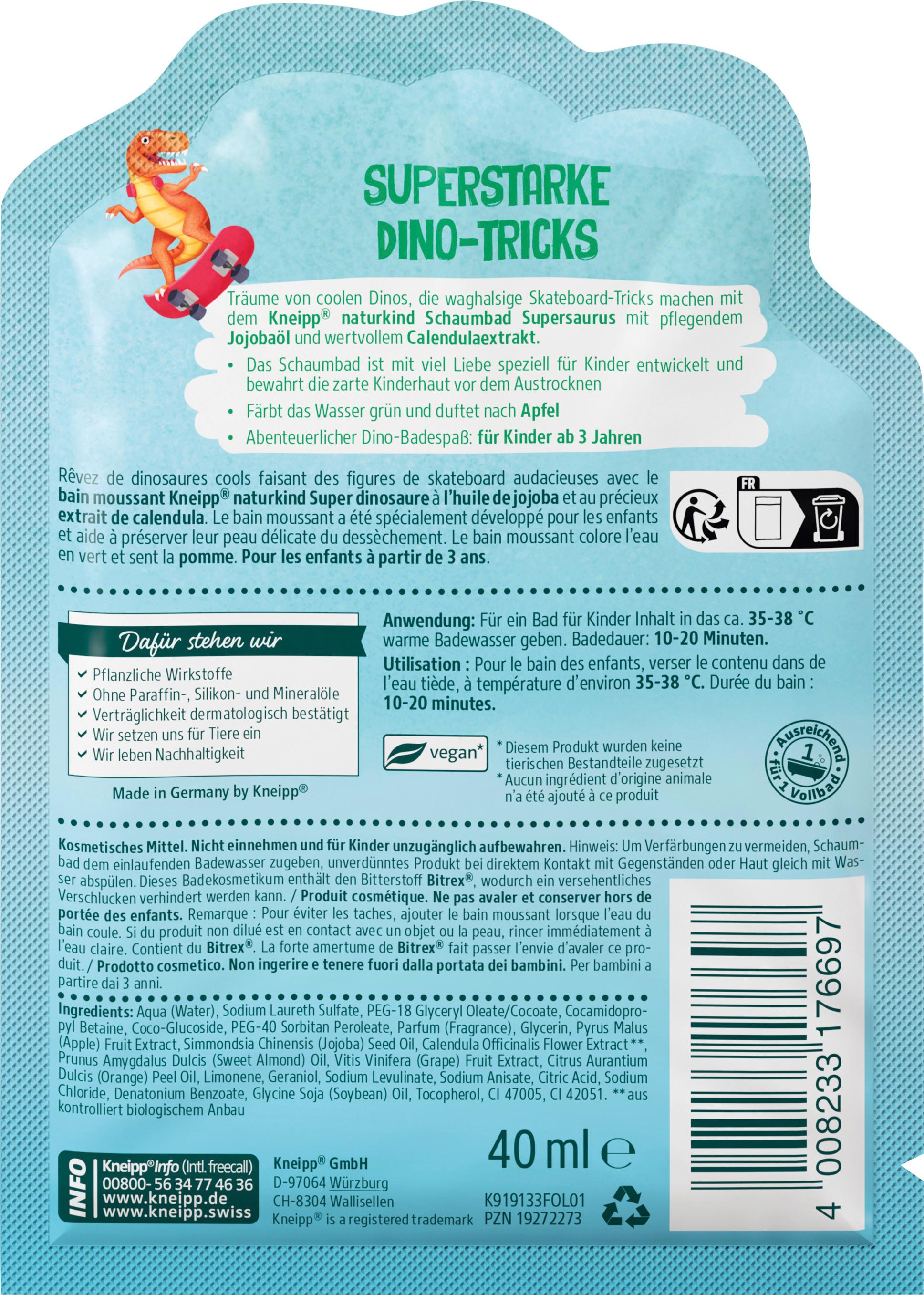 Produktbild Kneipp naturkind Supersaurus Schaumbad 2 von 2