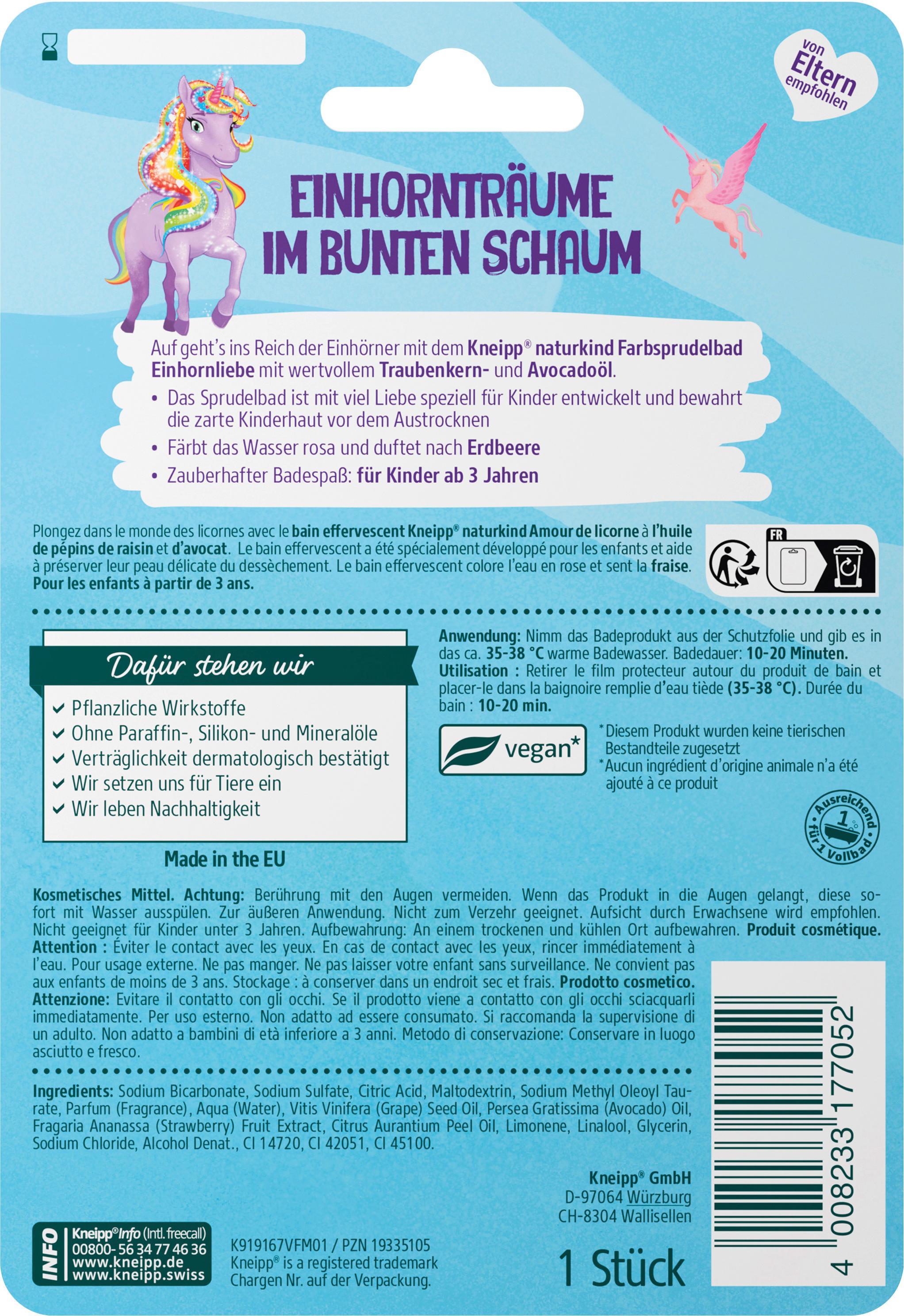 Produktbild Kneipp naturkind Einhorn Liebe Farbsprudelbad 2 von 2