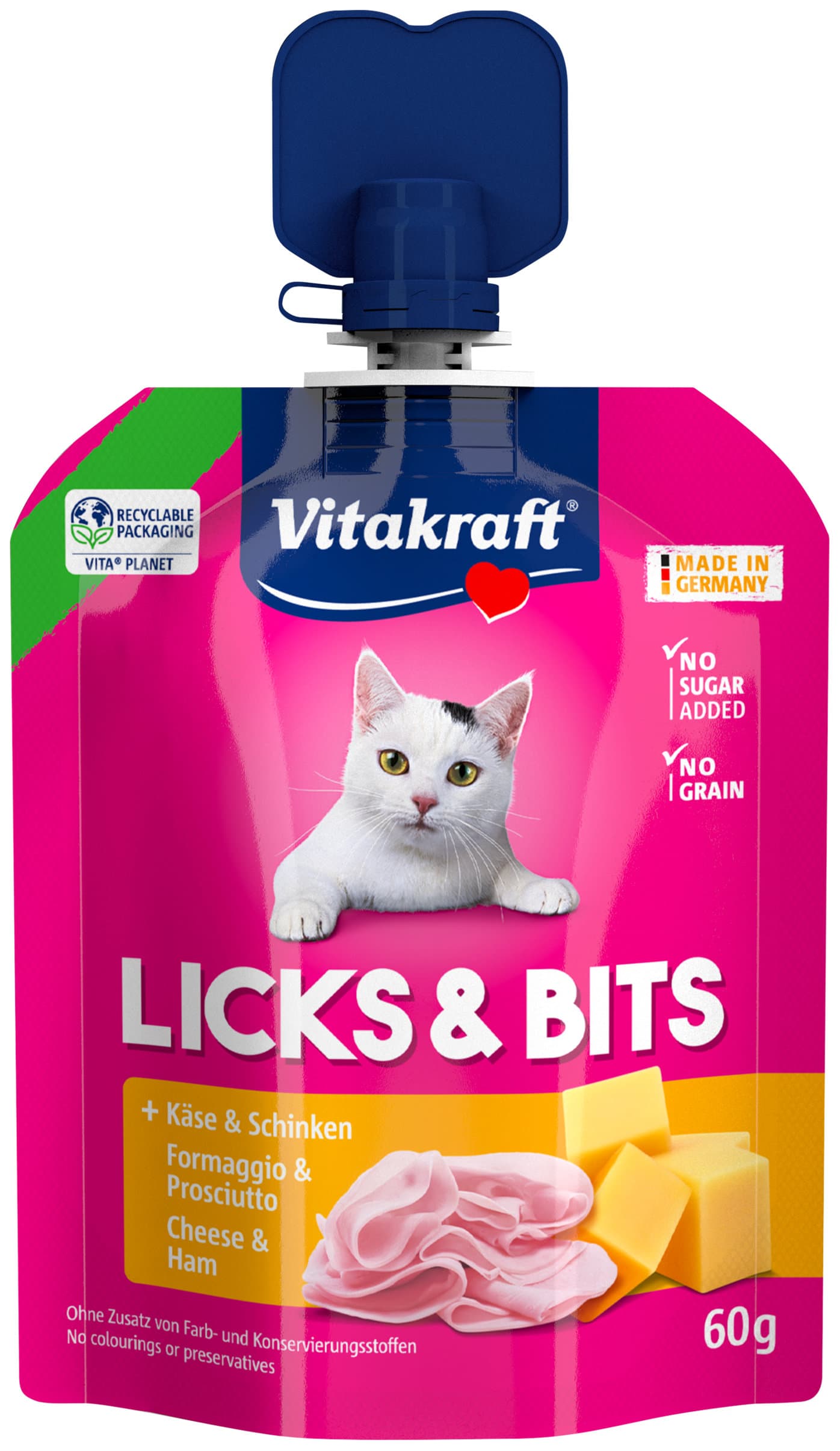 Vitakraft Katzensnack Licks & Bits Käse & Schinken