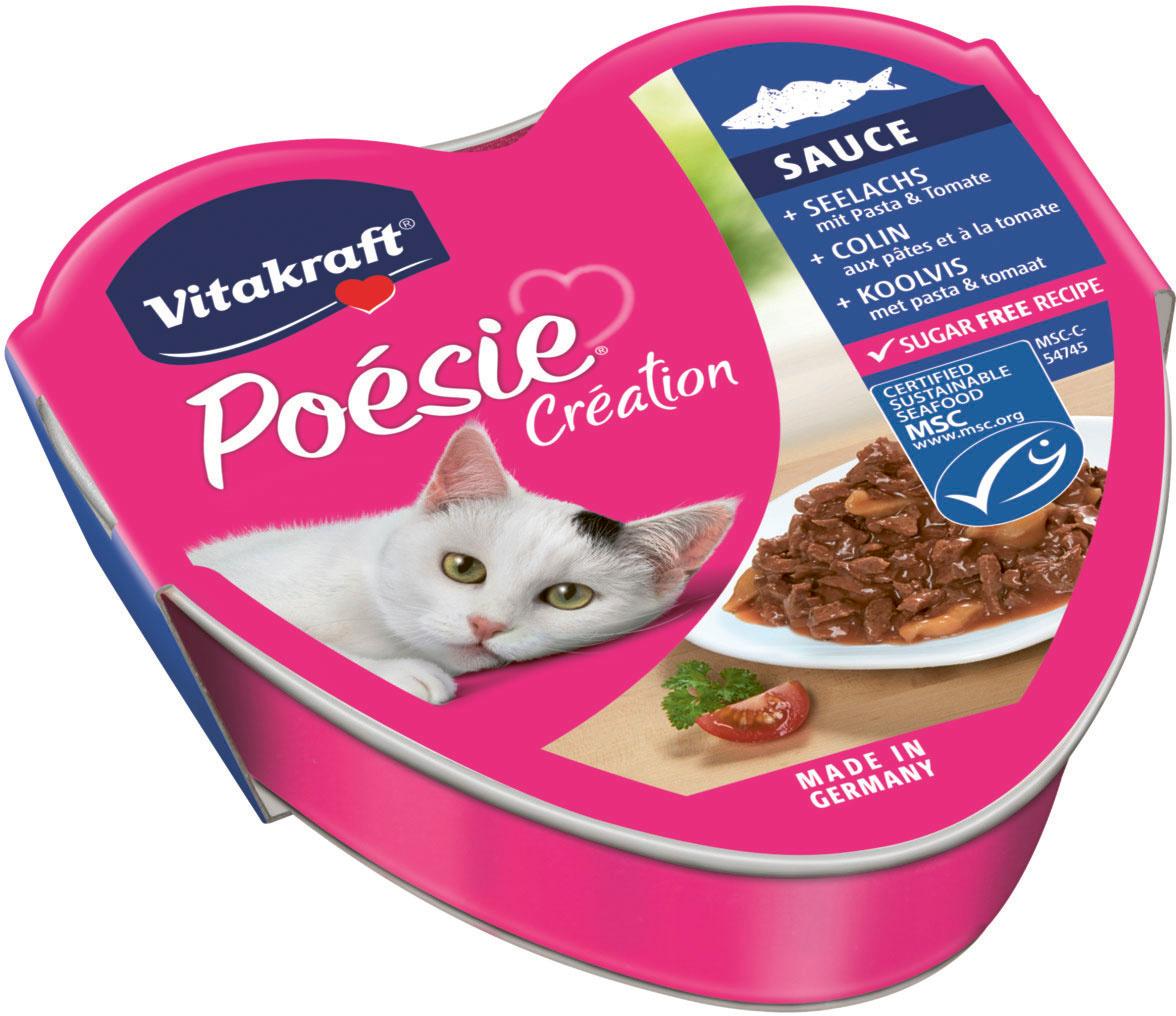 Vitakraft Katzennassfutter Poésie® + Seelachs mit Pasta&Tomate in Sauce