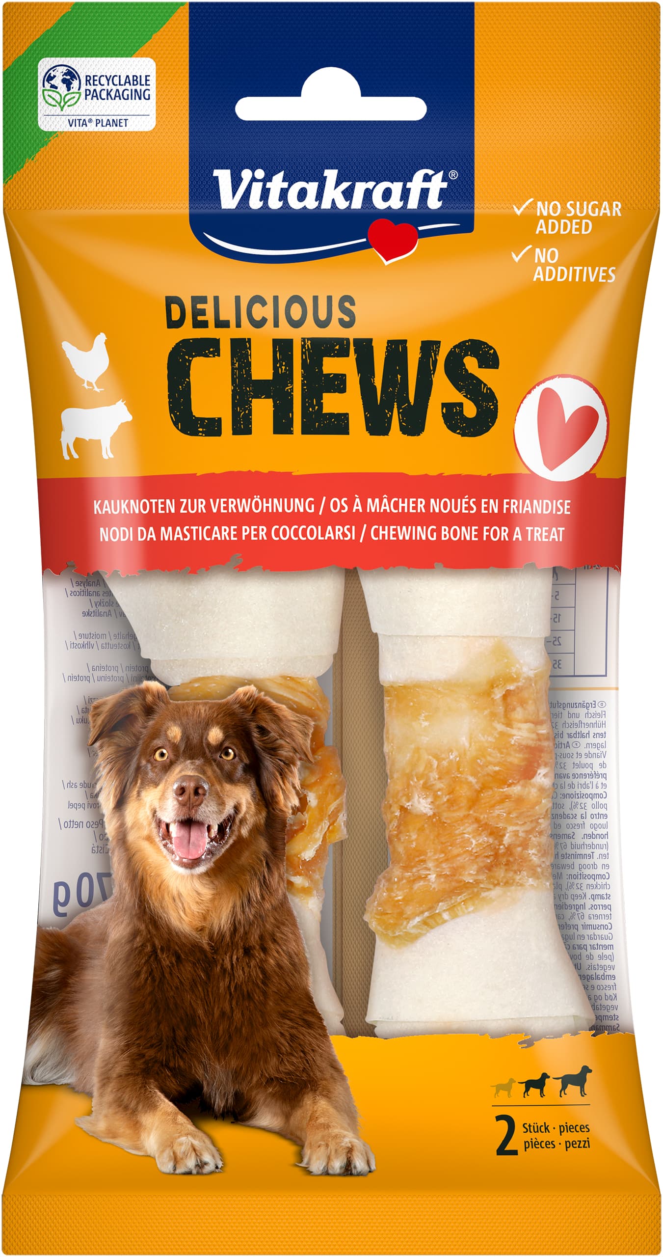Vitakraft Hundesnack Delicious Chews Kauknoten Huhn