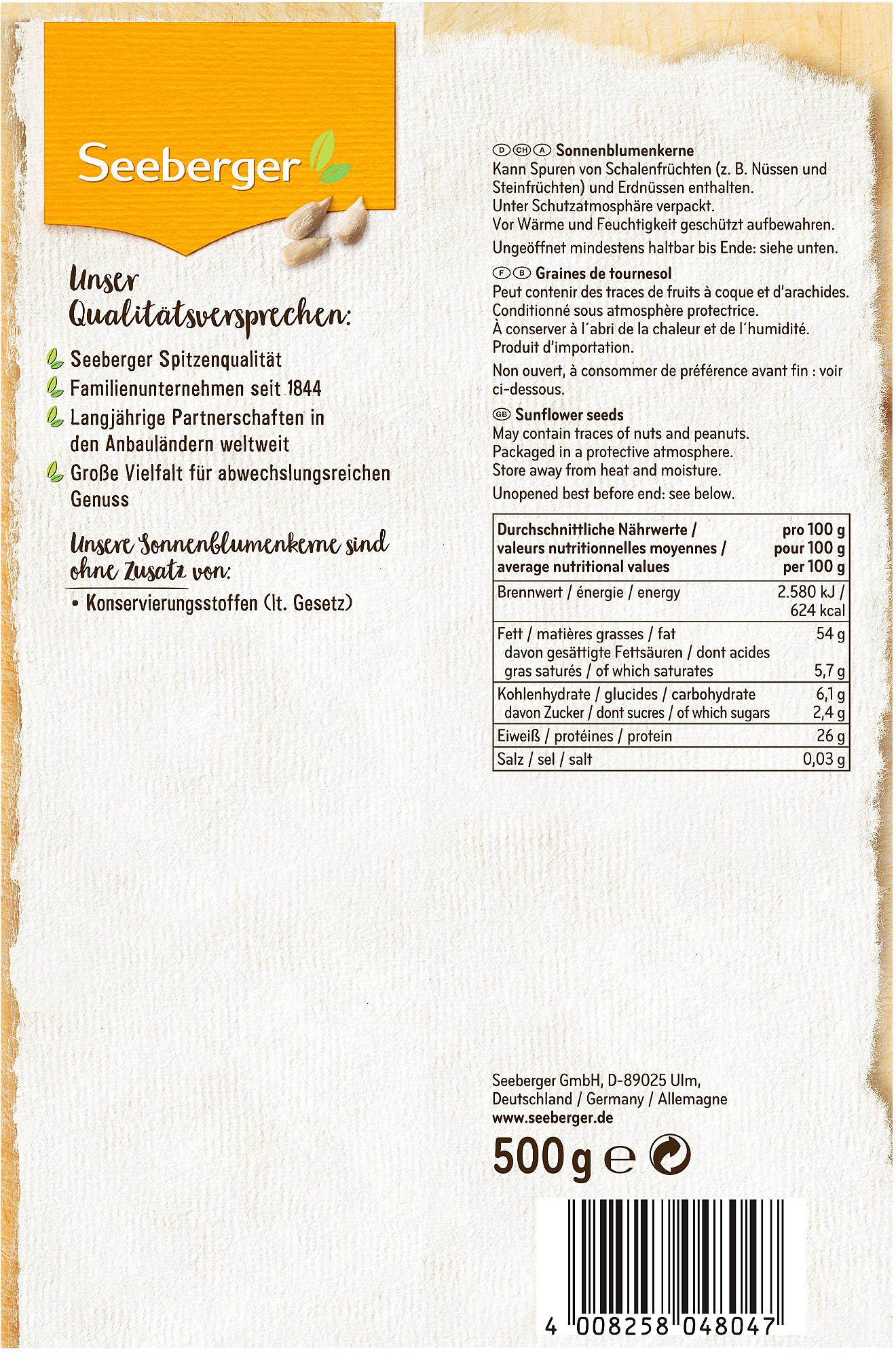 Produktbild Seeberger Sonnenblumenkerne 2 von 2