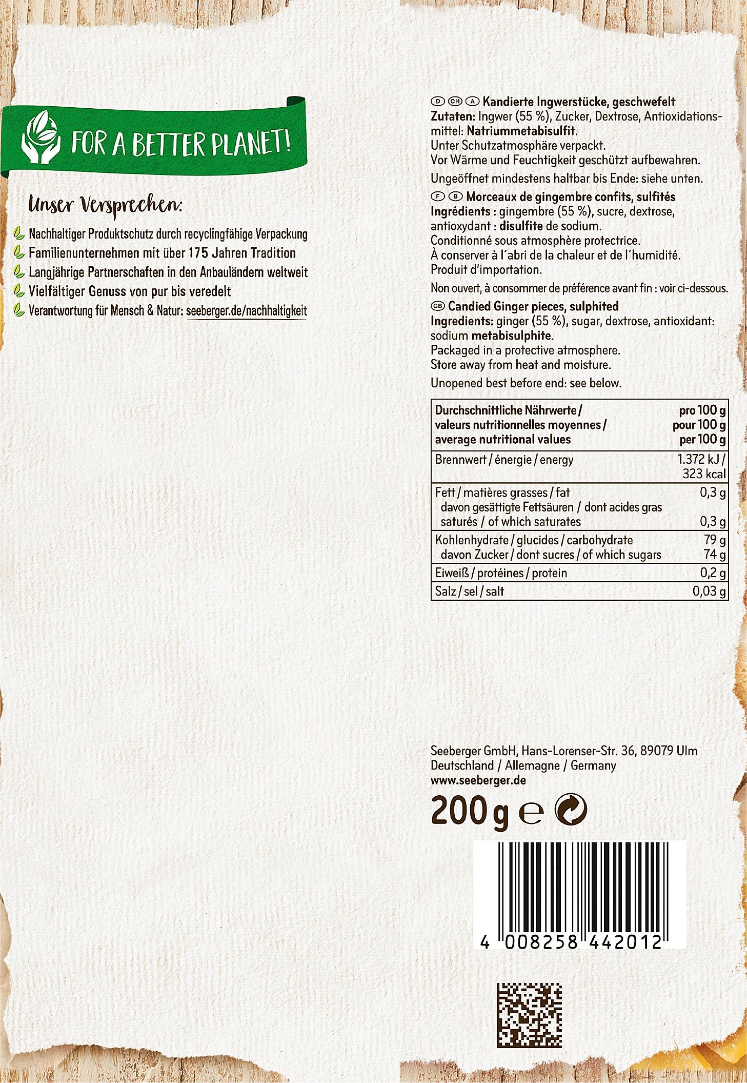Produktbild Seeberger Ingwerstücke Kandiert 2 von 3