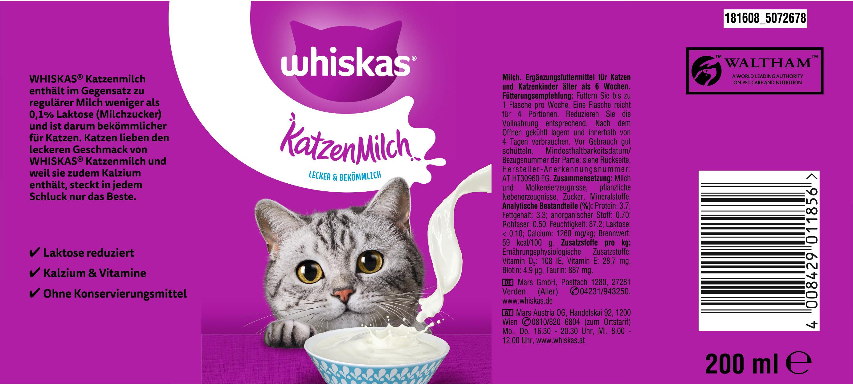 Produktbild WHISKAS® Katzenmilch 2 von 3