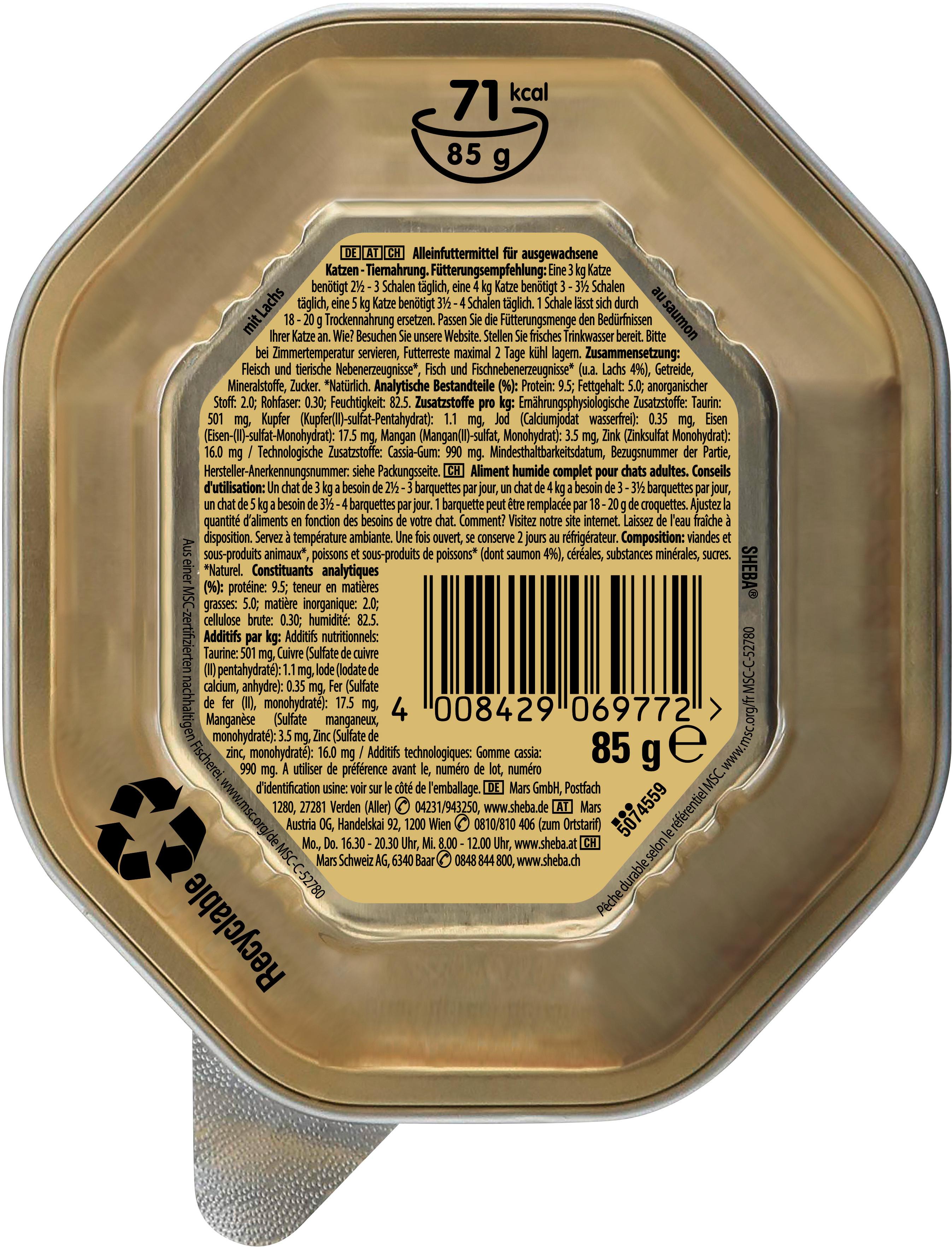 Produktbild Sheba® Schale Classics in Pastete mit Lachs MSC 2 von 15