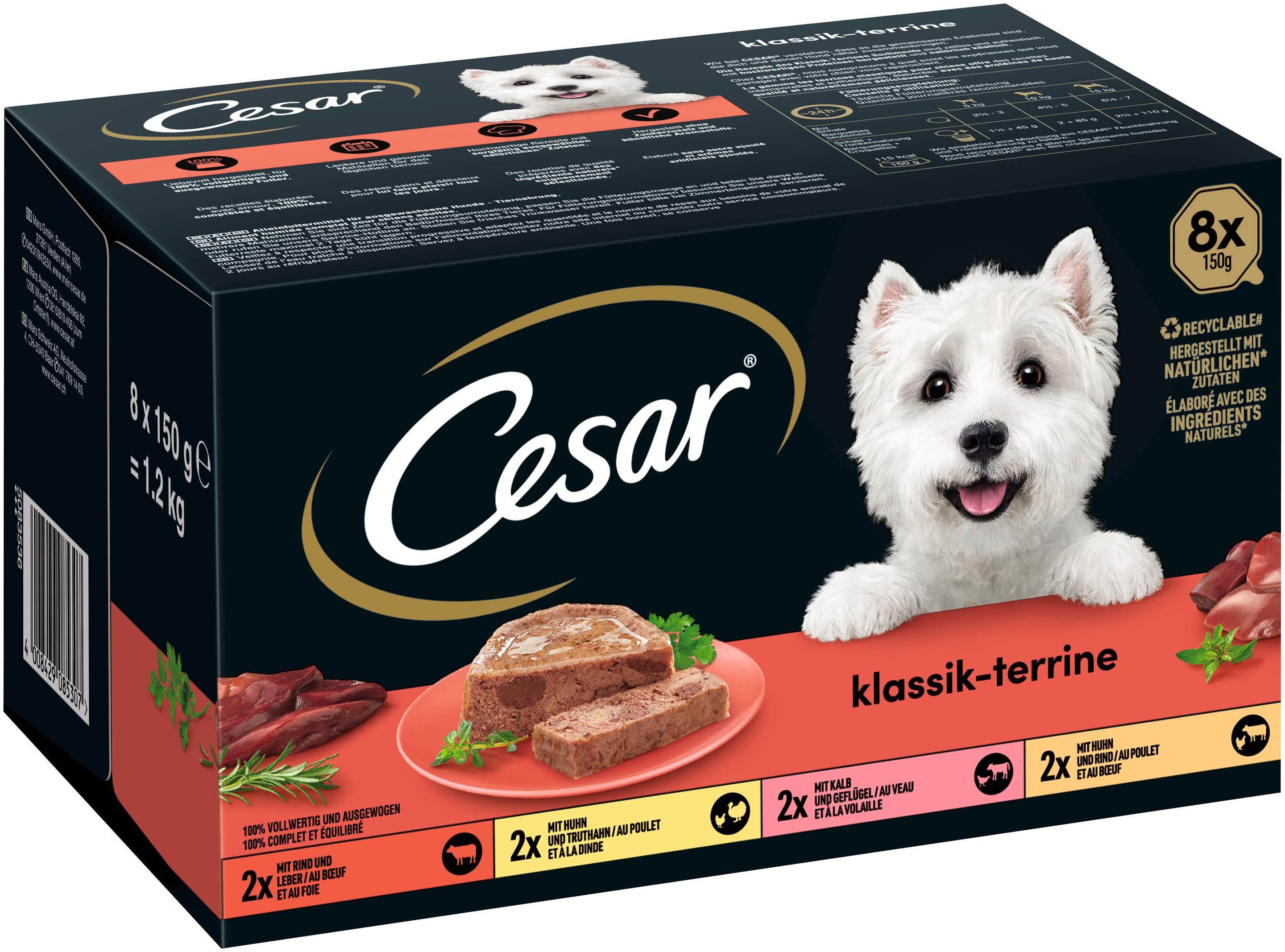 Produktbild CESAR® Schale Multipack Klassik-Terrine 4 Varietäten 8 x 150g 2 von 4