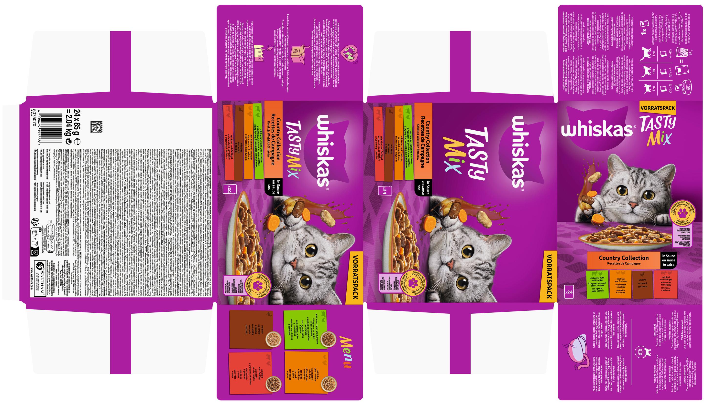 Produktbild Whiskas® Tasty Mix Portionsbeutel Country Collection in Sauce 24x85g 4 von 4