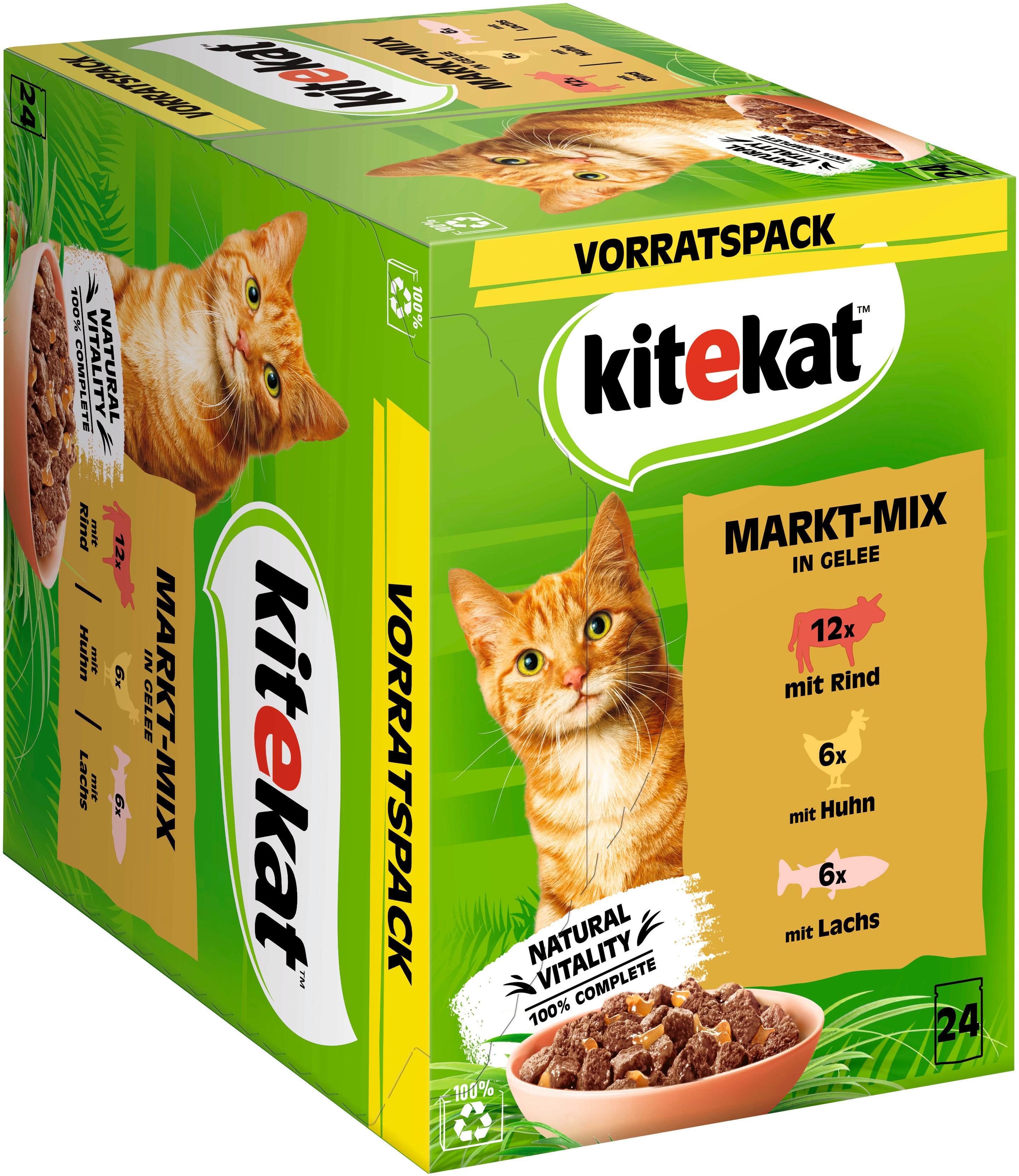 Produktbild Kitekat Katzennassfutter Markt-Mix in Gelee Vorratspack 3 von 4