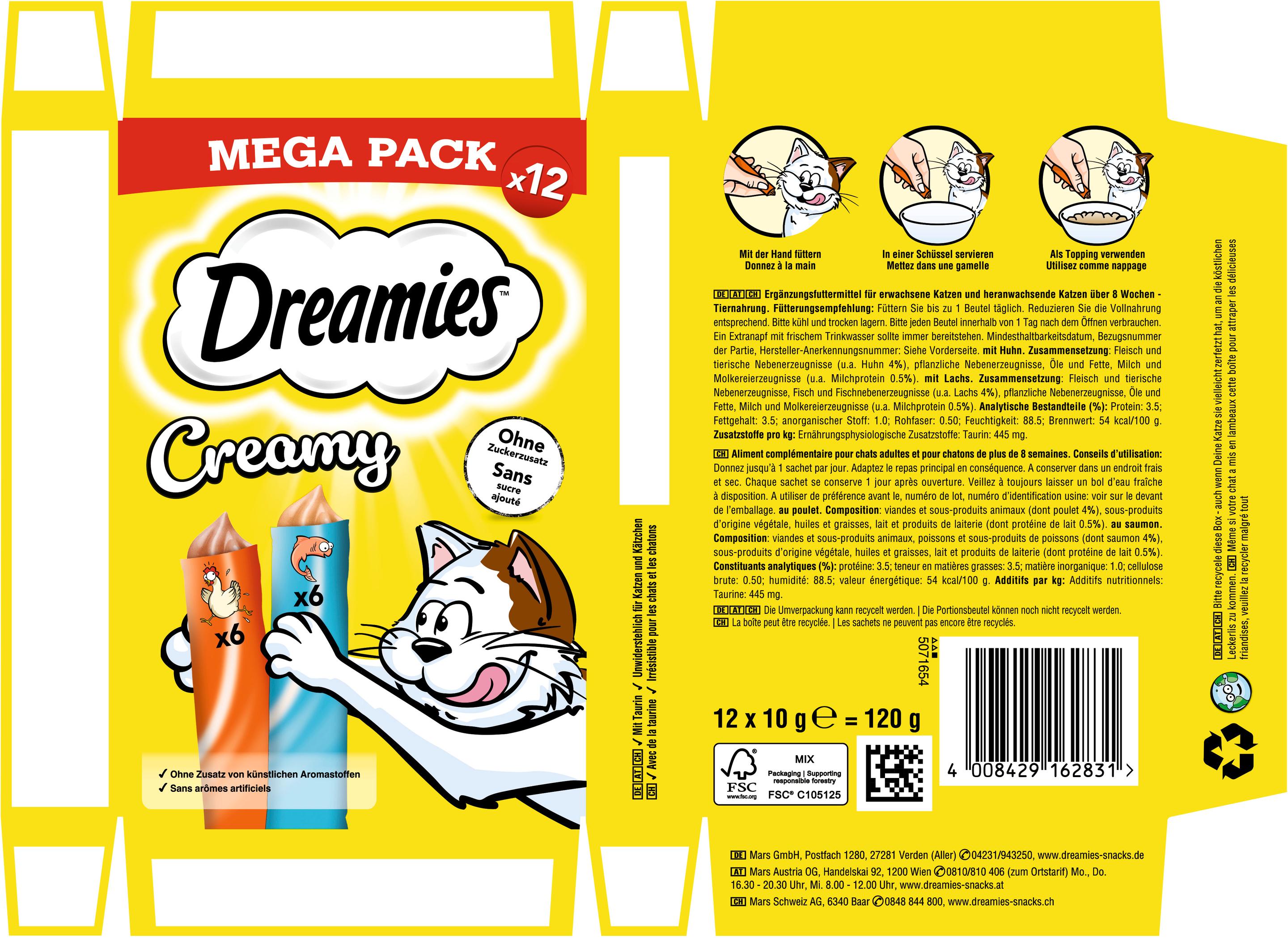 Produktbild Dreamies Creamy Huhn&Lachs Mega Pack 2 von 3