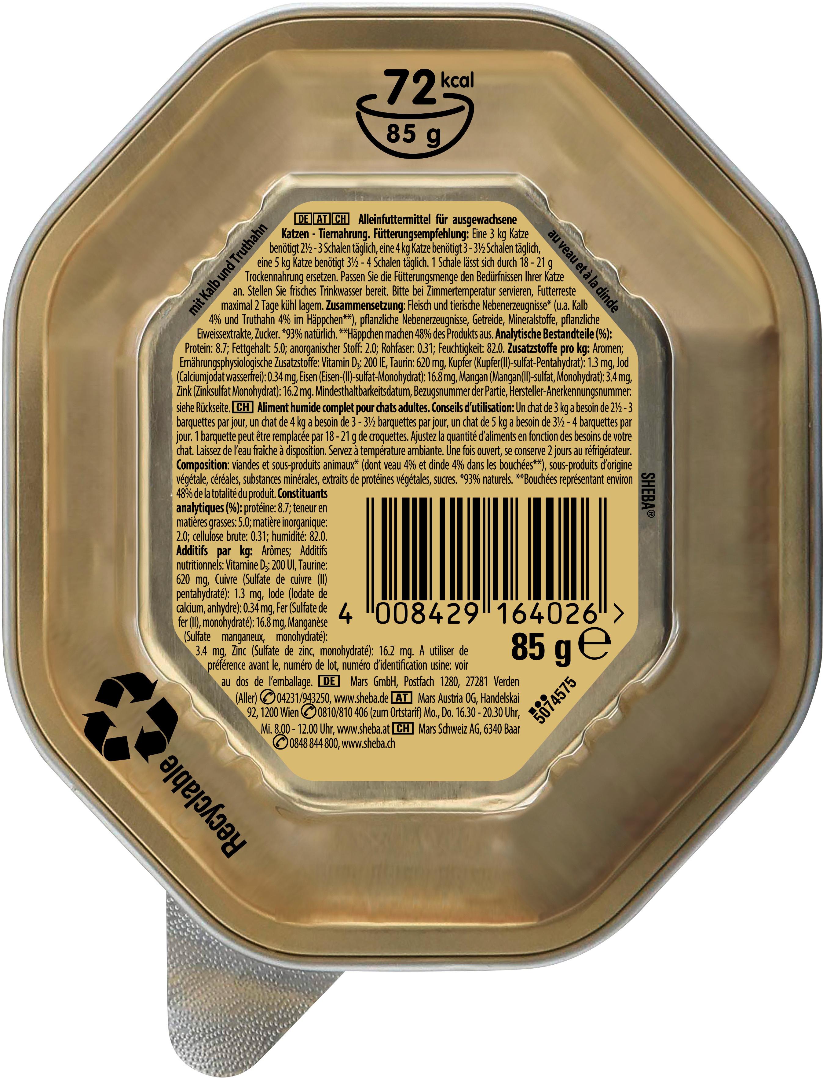 Produktbild SHEBA® Schale Selection in Sauce mit Kalbshäppchen 85g 2 von 10