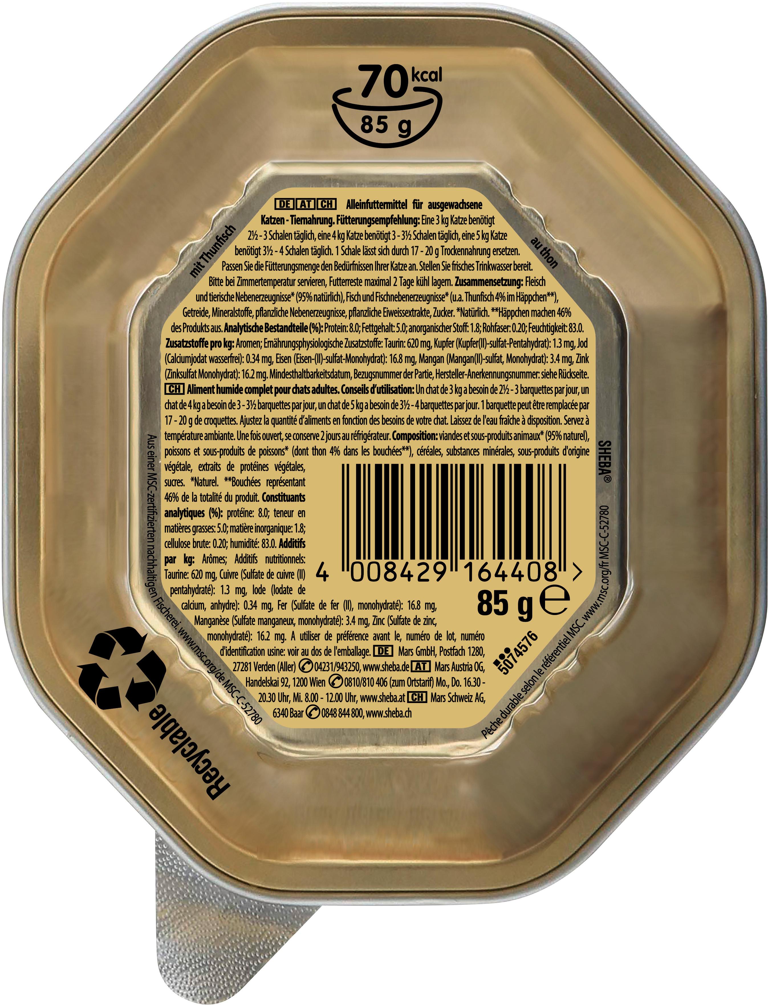 Produktbild SHEBA® Schale Sauce Lover mit Thunfisch MSC 85g 2 von 10