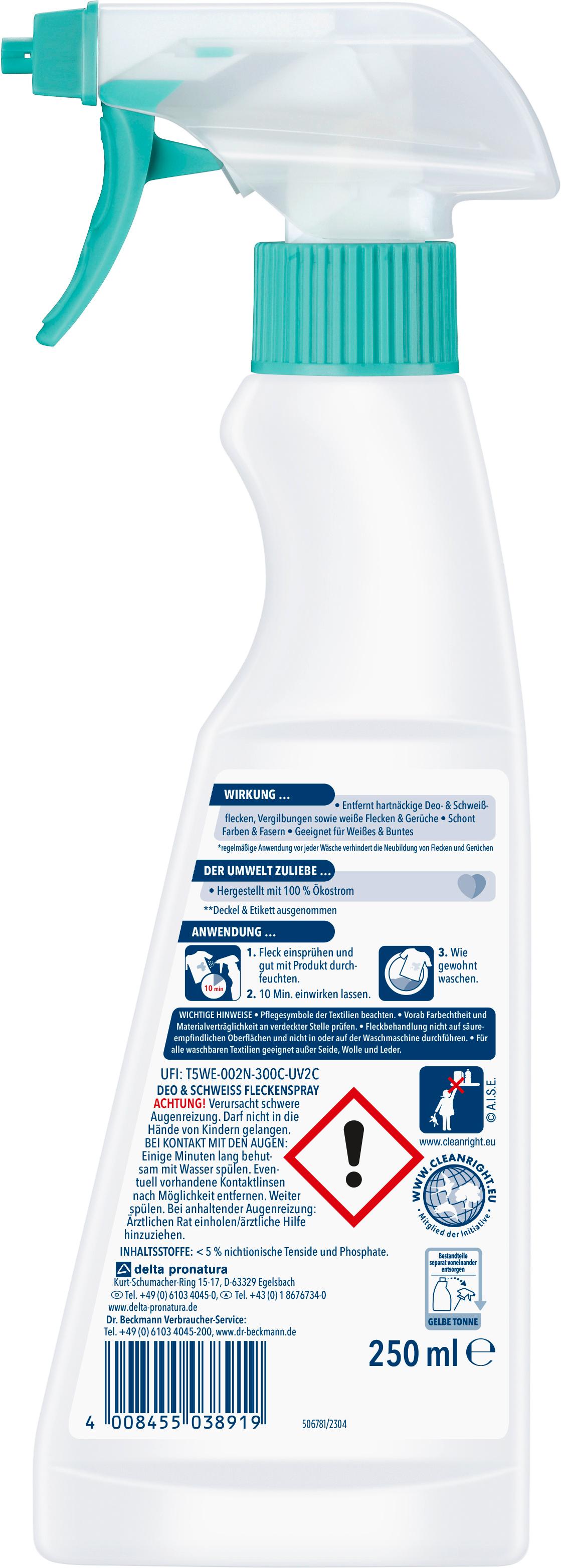Produktbild Dr.Beckmann Fleckenspray Deo&Schweiß 2 von 2