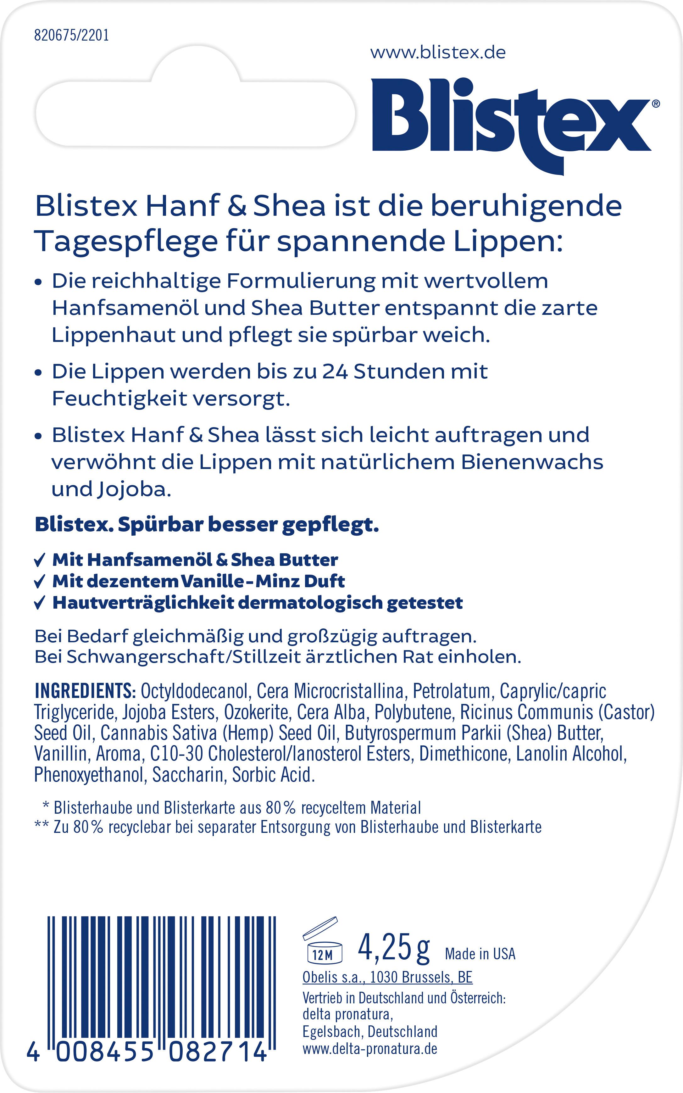 Produktbild Blistex Lippenpflege Hanf&Shea Hydration 2 von 2
