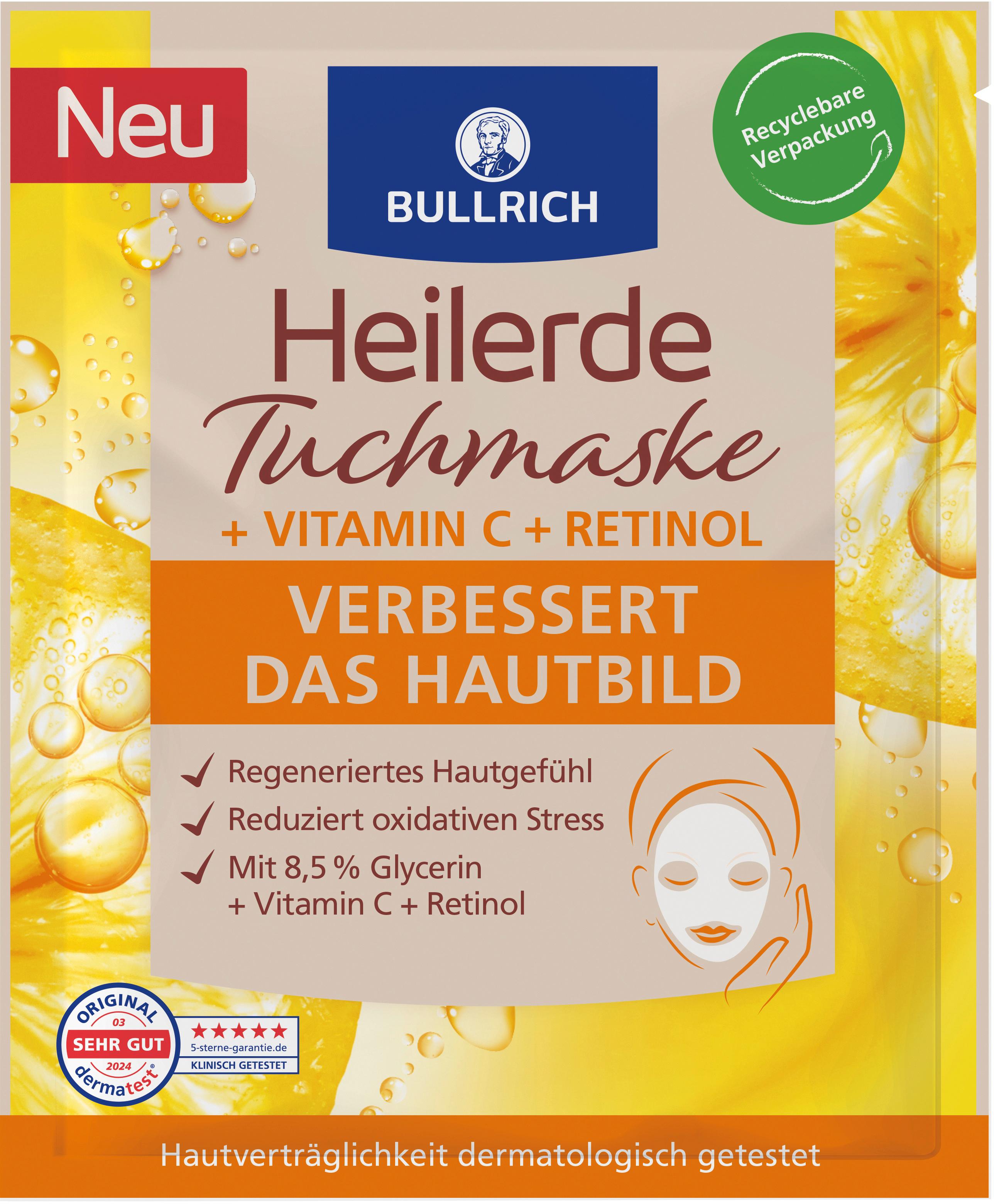 Bullrich Heilerde Tuchmaske + Vitamin C + Retinol