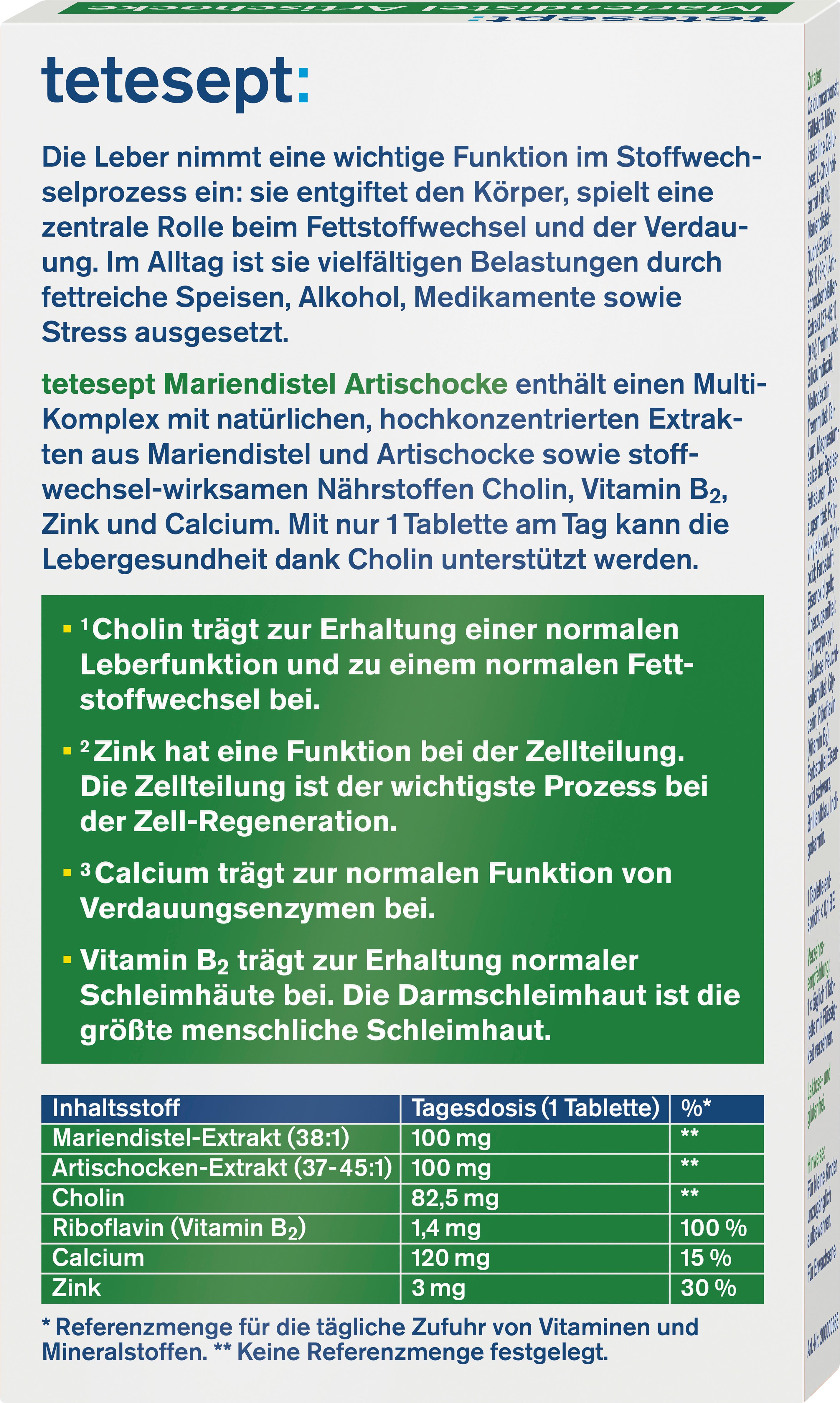 Produktbild tetesept Mariendistel Artischocke 2 von 4