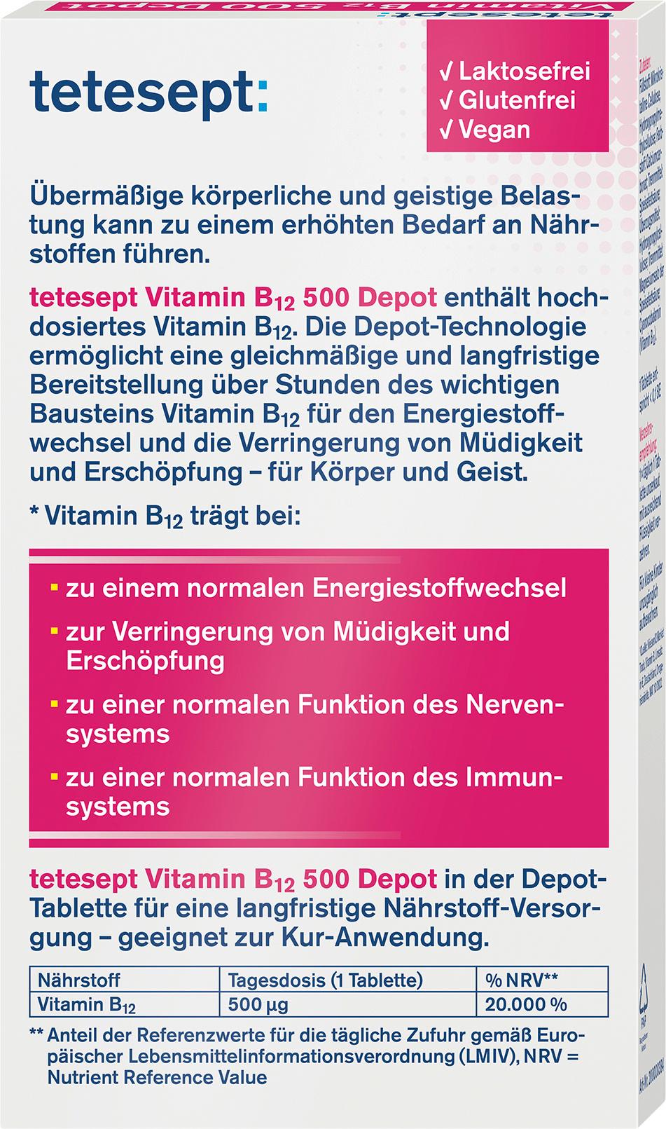 Produktbild tetesept Vitamin B12 Depot 500µg 2 von 5