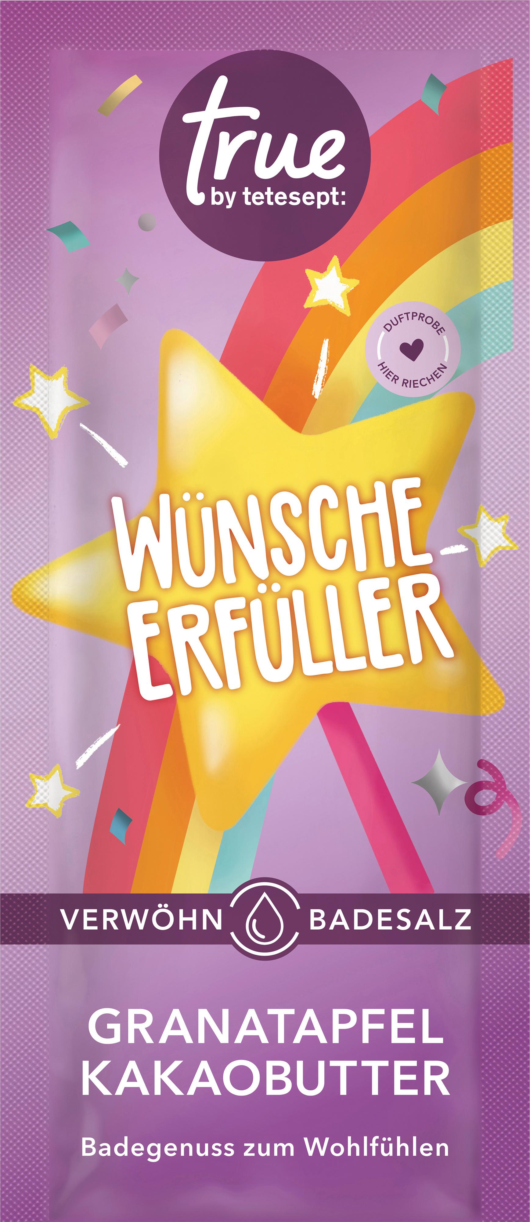 true by tetesept Wünscheerfüller Badesalz Granatapfel Kakaobutter
