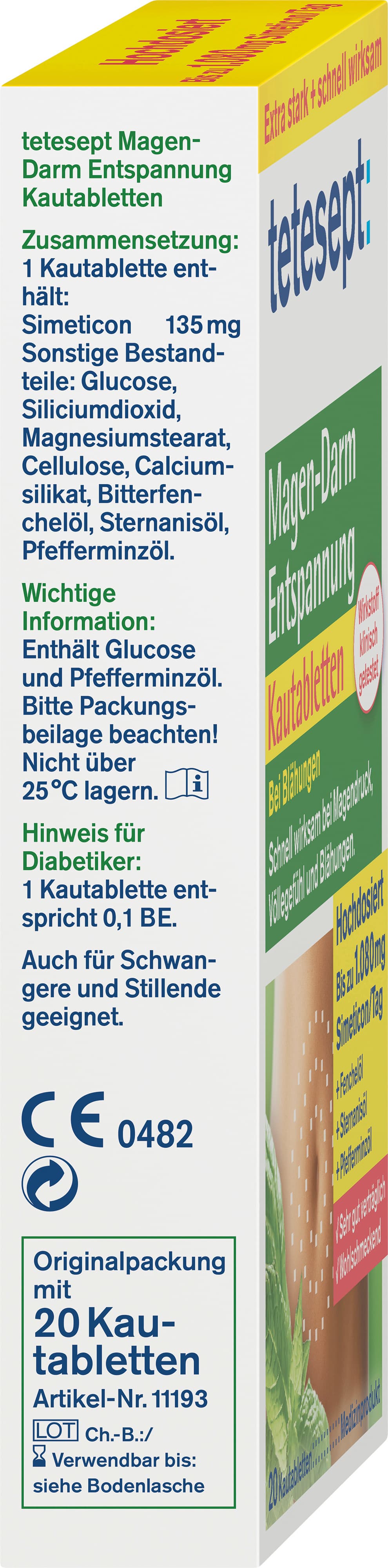 Produktbild tetesept Magen-Darm Entspannung Kautabletten 3 von 4