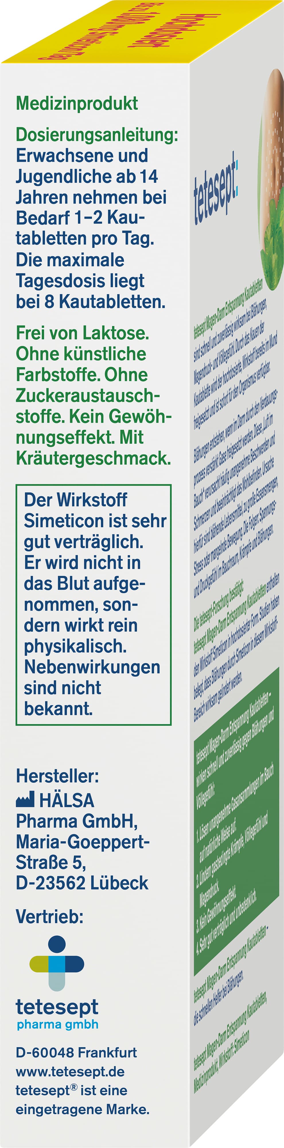 Produktbild tetesept Magen-Darm Entspannung Kautabletten 4 von 4