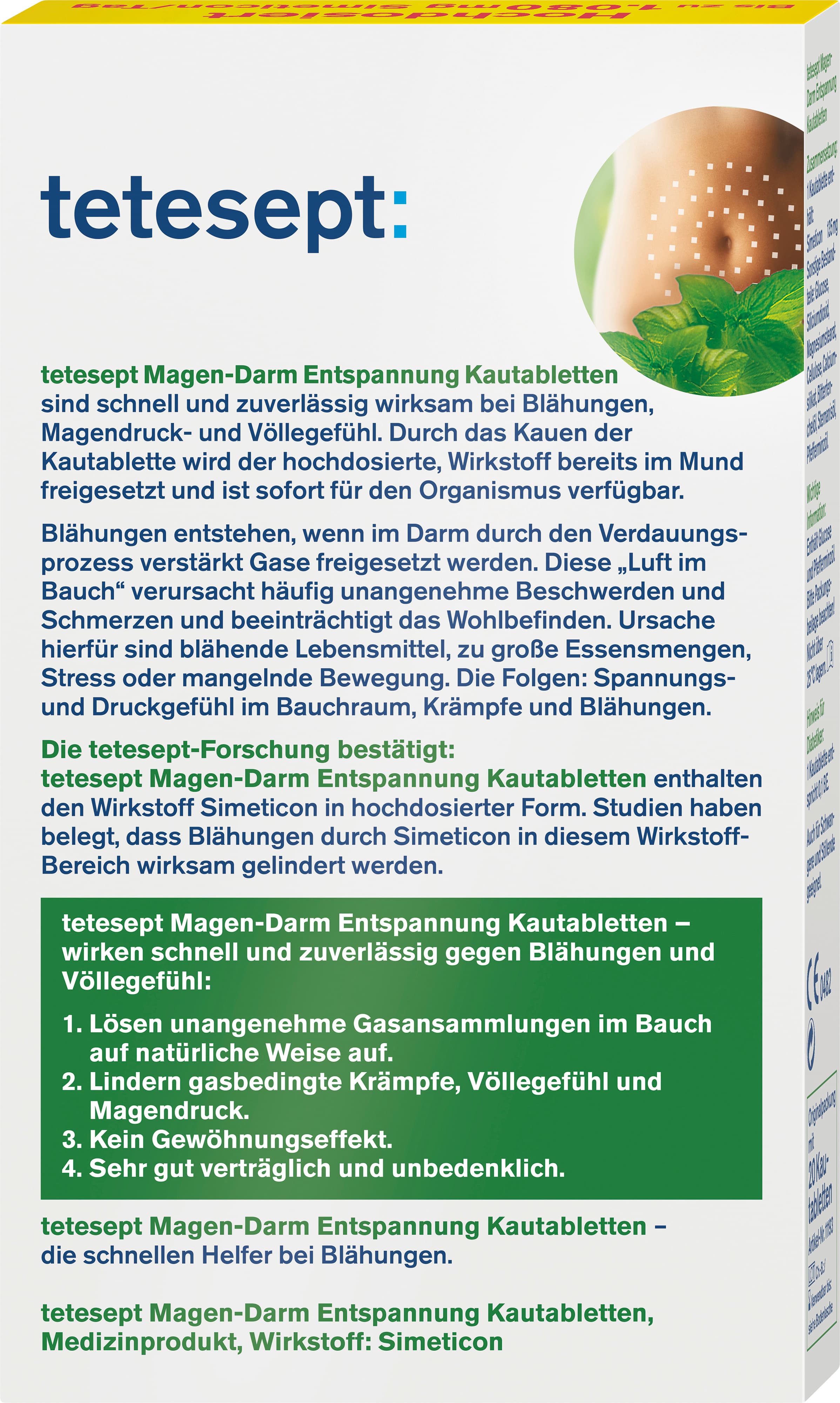 Produktbild tetesept Magen-Darm Entspannung Kautabletten 2 von 4