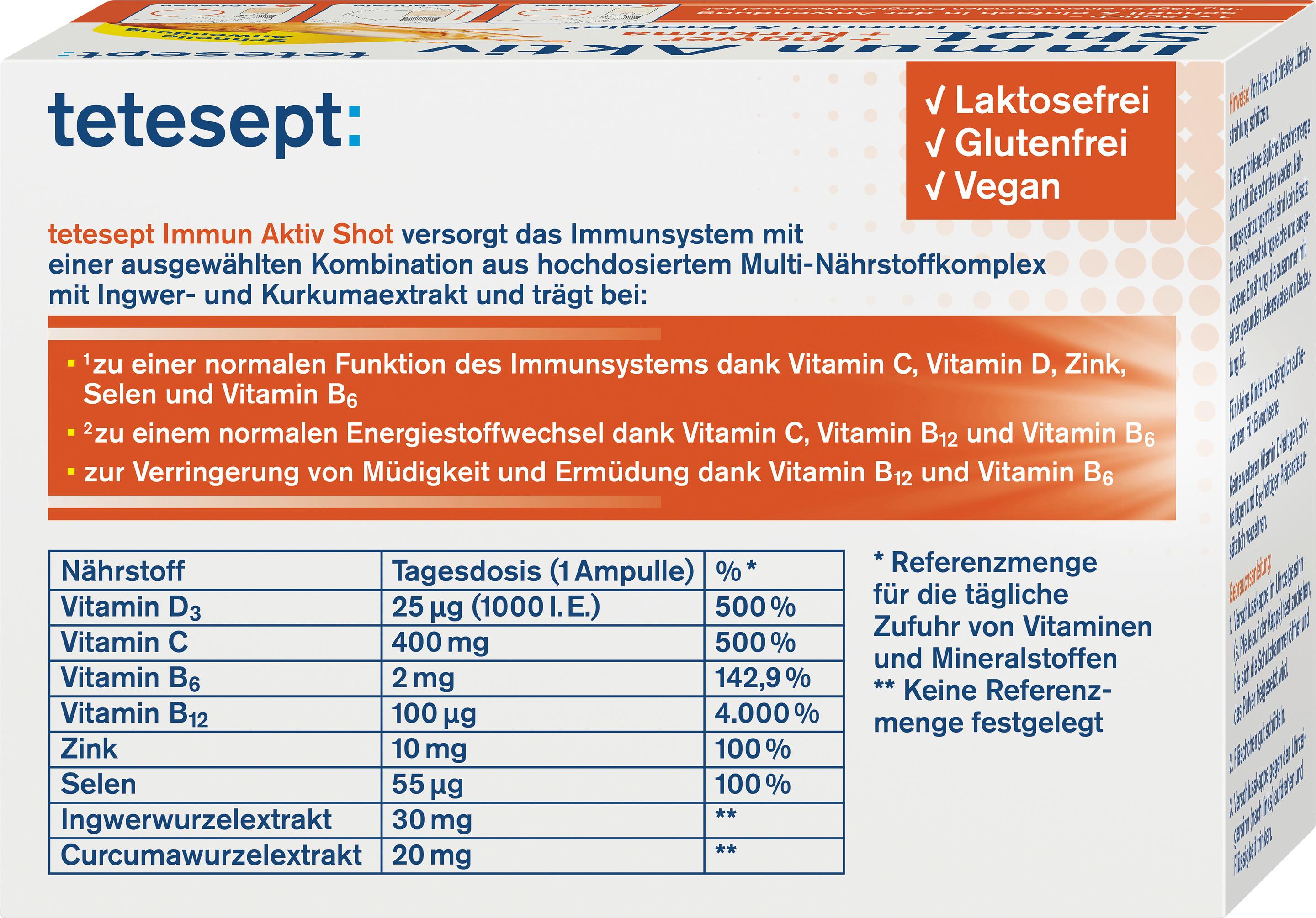 Produktbild tetesept Immun Aktiv Shot 2 von 6