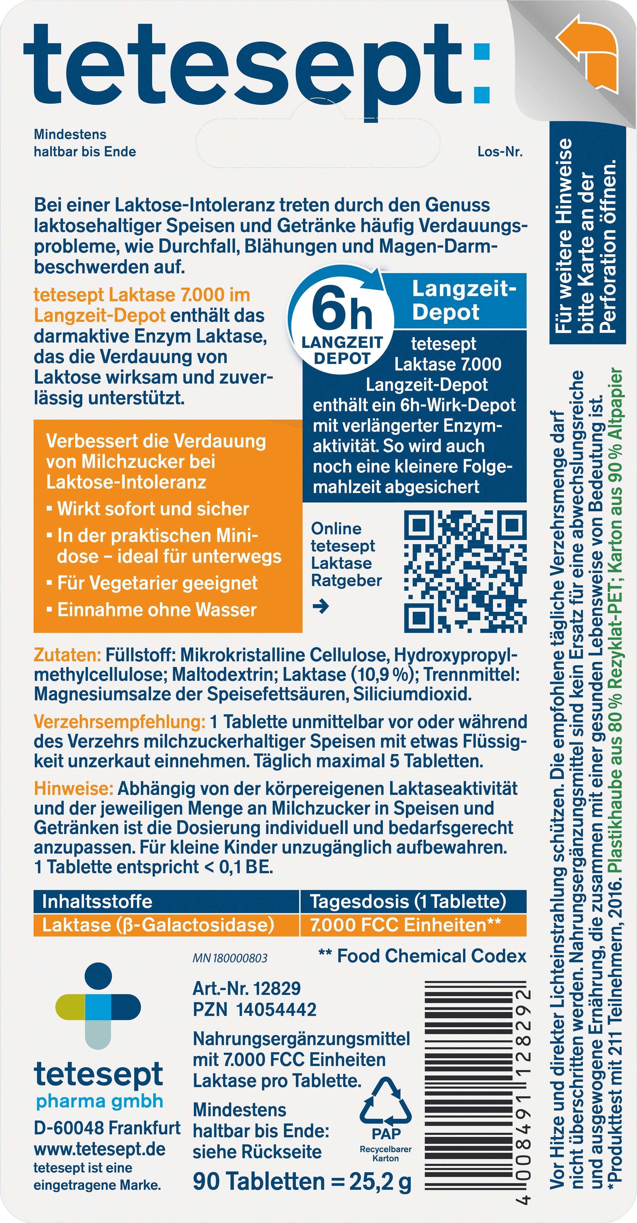 Produktbild tetesept Laktase 7.000 Langzeit-Depot 5 von 6