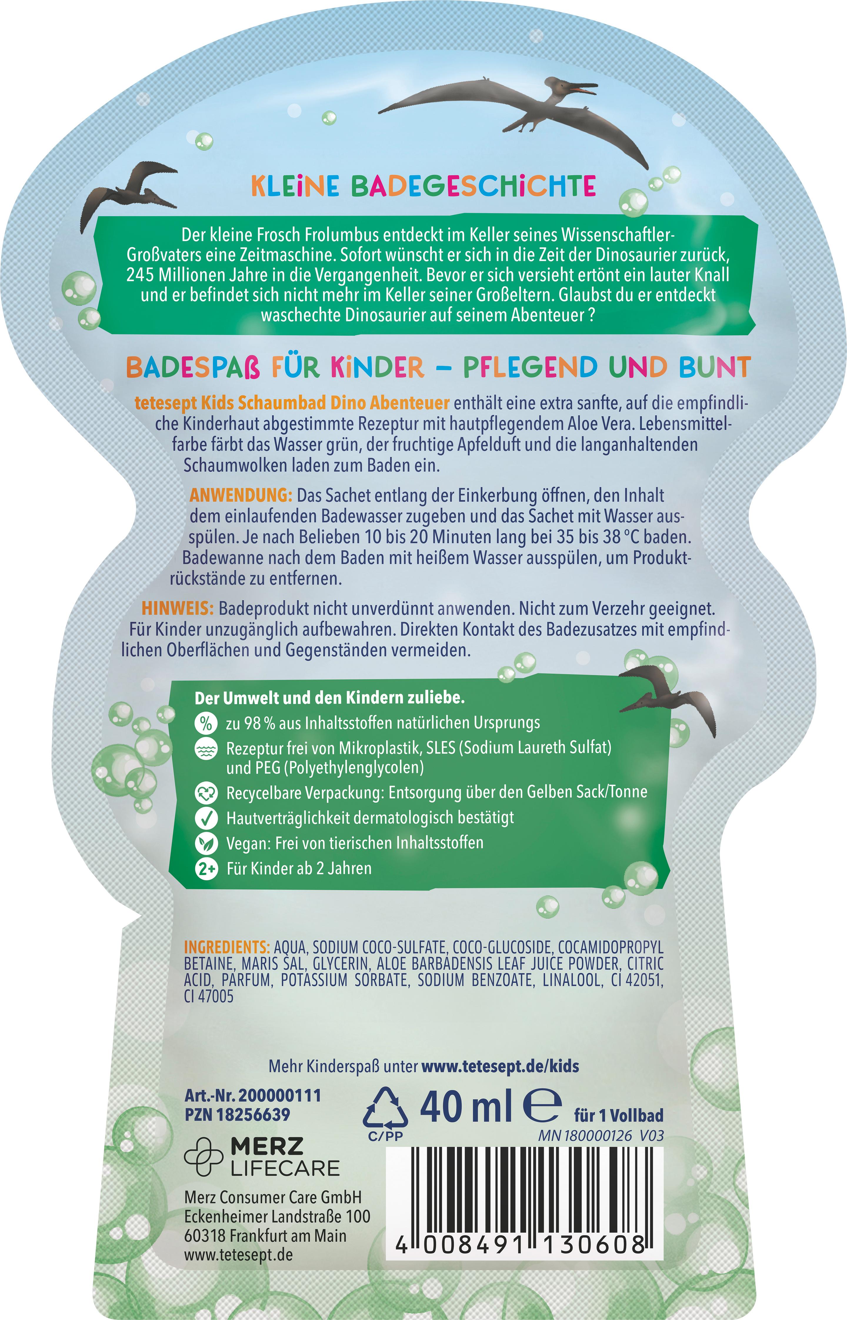 Produktbild tetesept Kinder Badespaß Schaumbad T-Rex-World 40ml 2 von 2