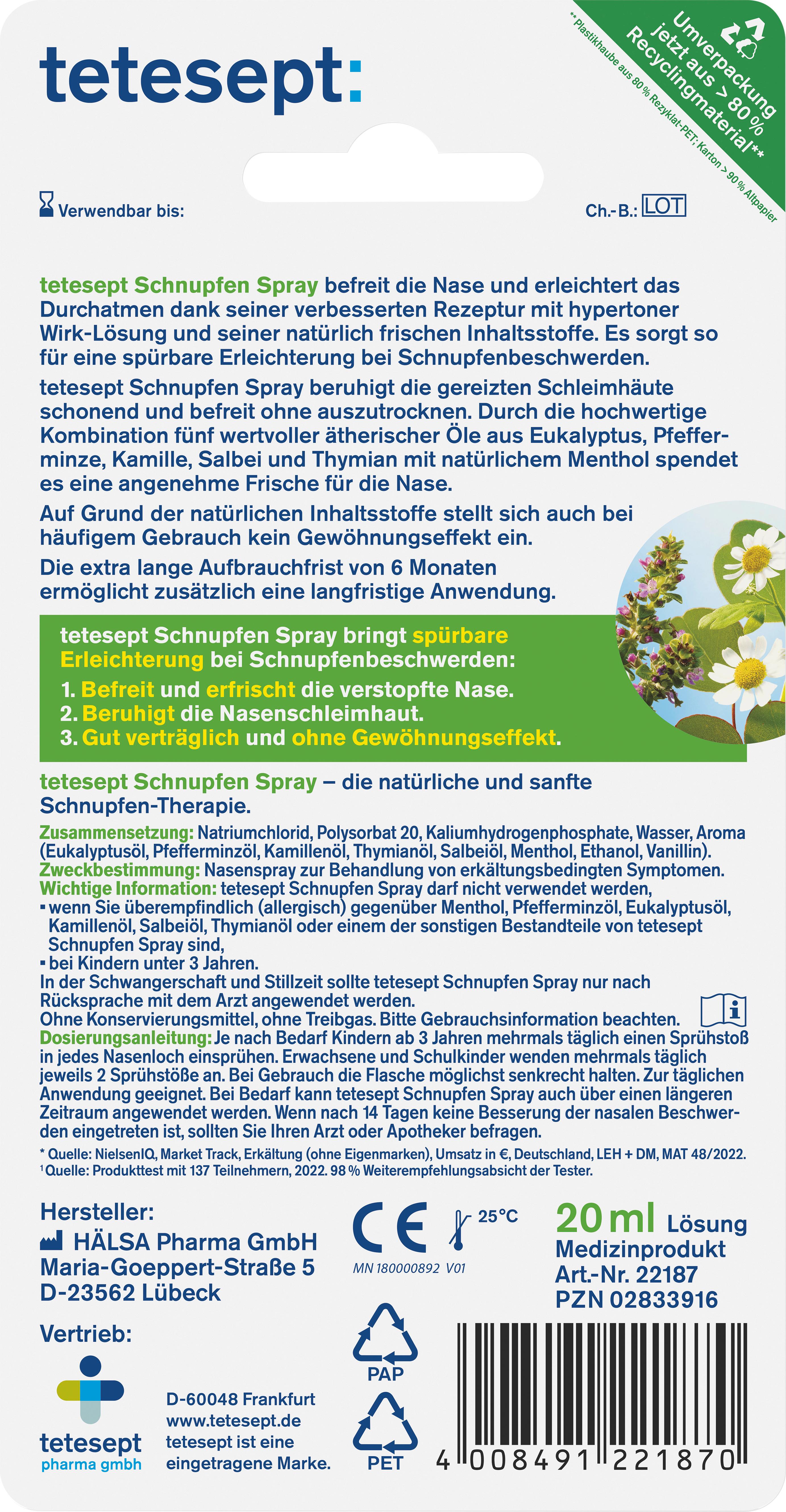 Produktbild tetesept Schnupfen Spray 2 von 6