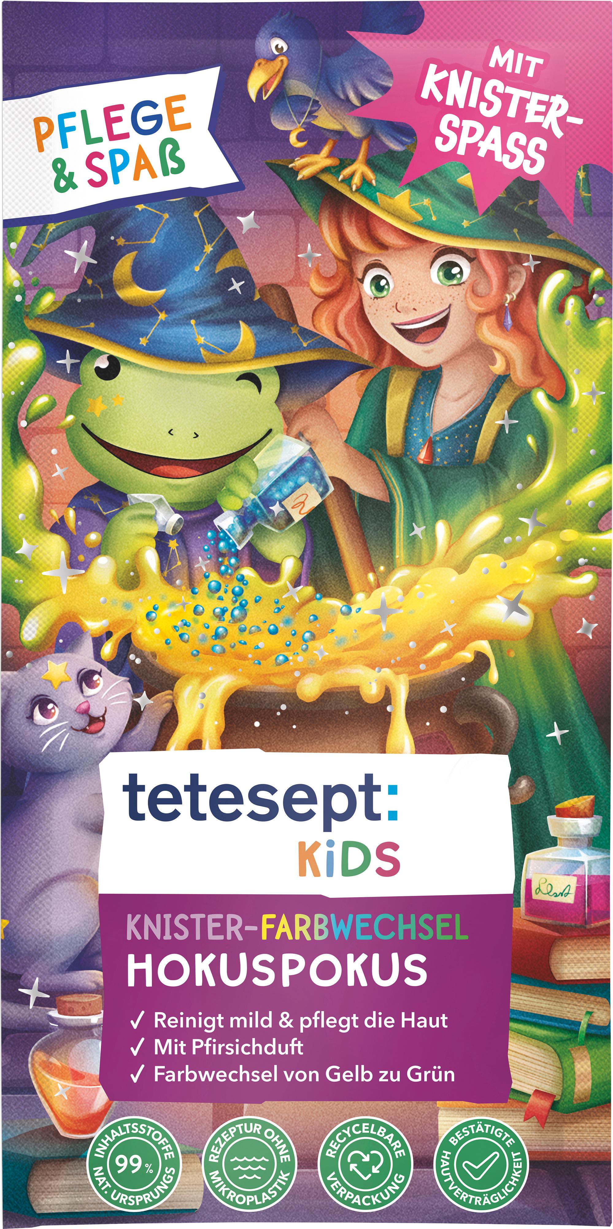 tetesept Kinder Badespaß Knister-Farbwechselbad Hokuspokus 45g