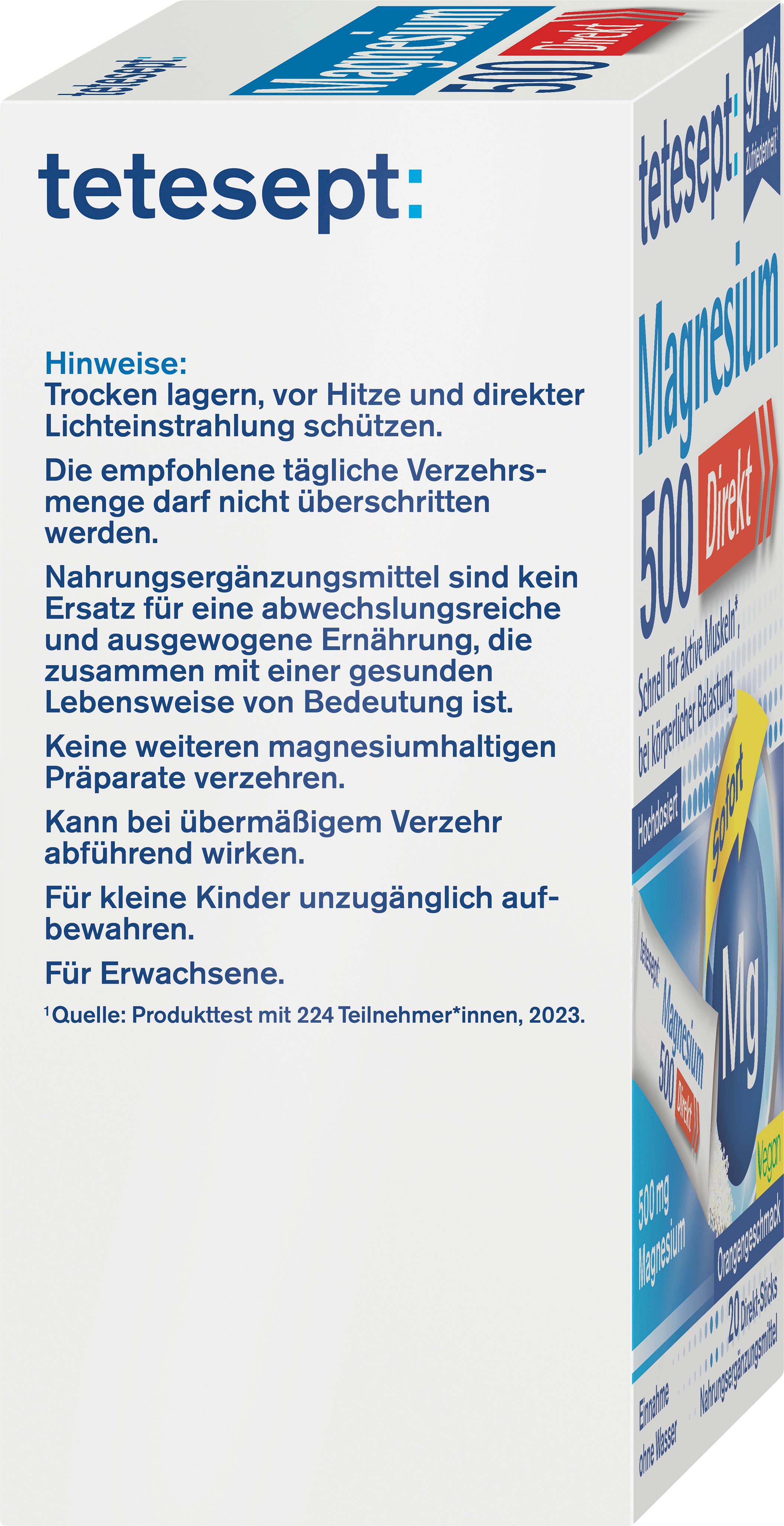 Produktbild tetesept Magnesium 500 Direkt-Sticks 4 von 8