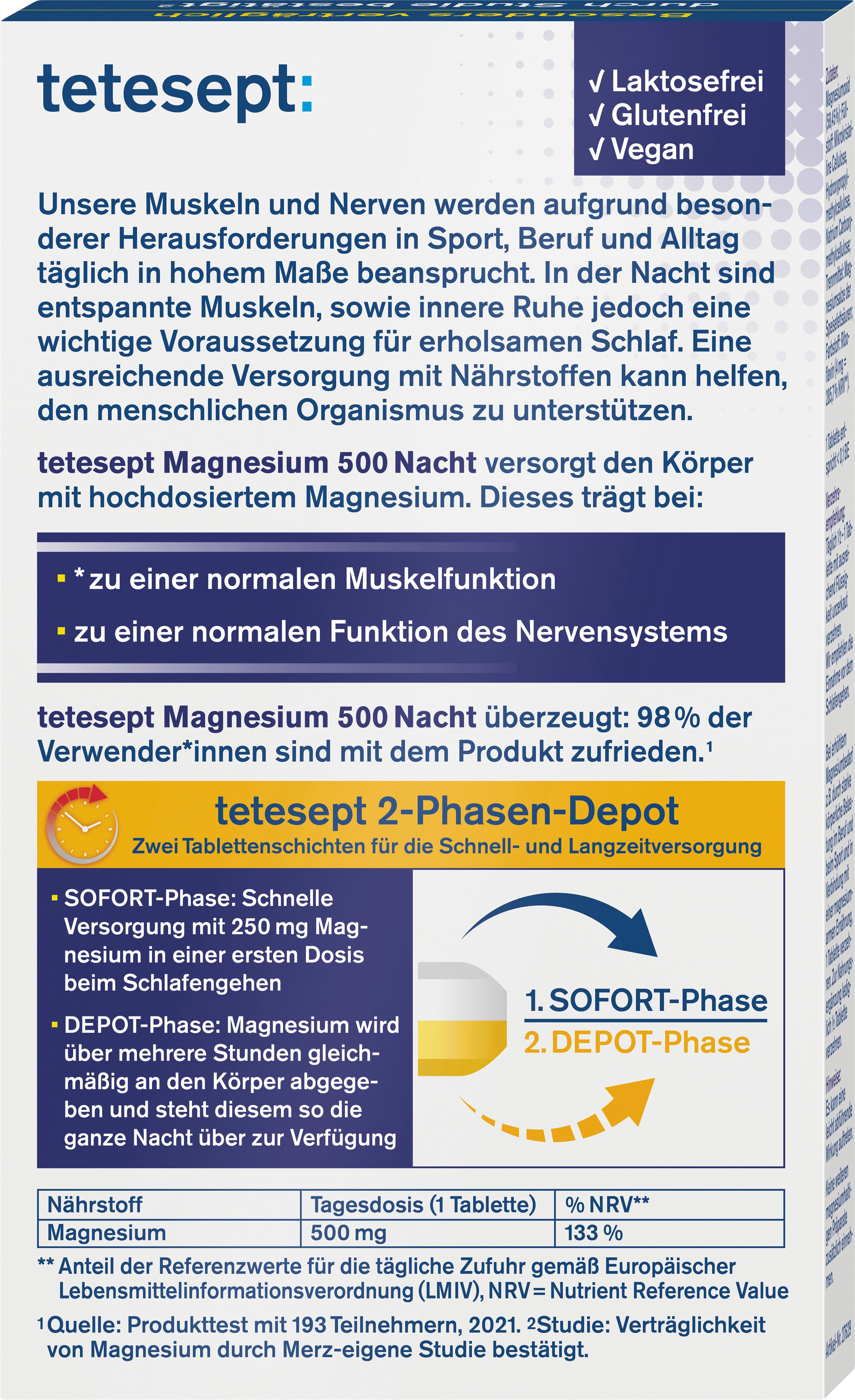 Produktbild tetesept Magnesium 500 Nacht 2 von 9