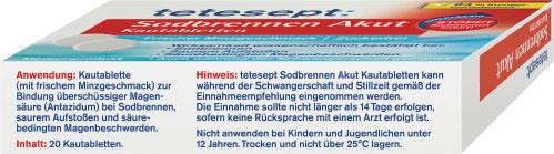 Produktbild tetesept Sodbrennen Akut Kautabletten 4 von 4